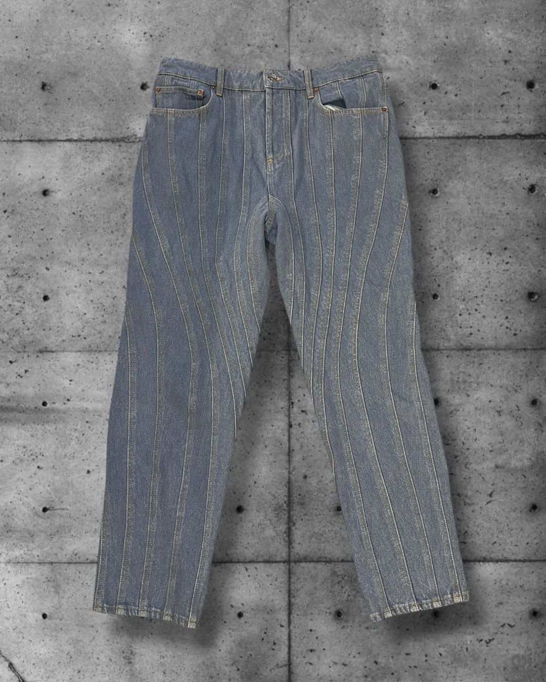 Mugler Mugler Spiral Seam Denim Jeans Light Blue Size 44 Size US 32 / EU 48 - 1 Thumbnail
