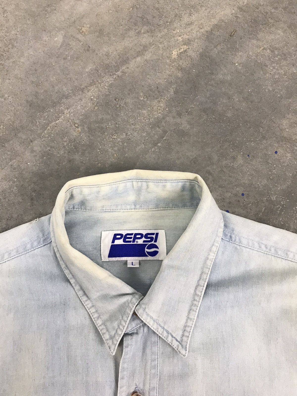 Pepsi Vintage Pepsi Longsleeve Distressed Button Up Shirt Denim Size US XXL / EU 58 / 5 - 5 Thumbnail