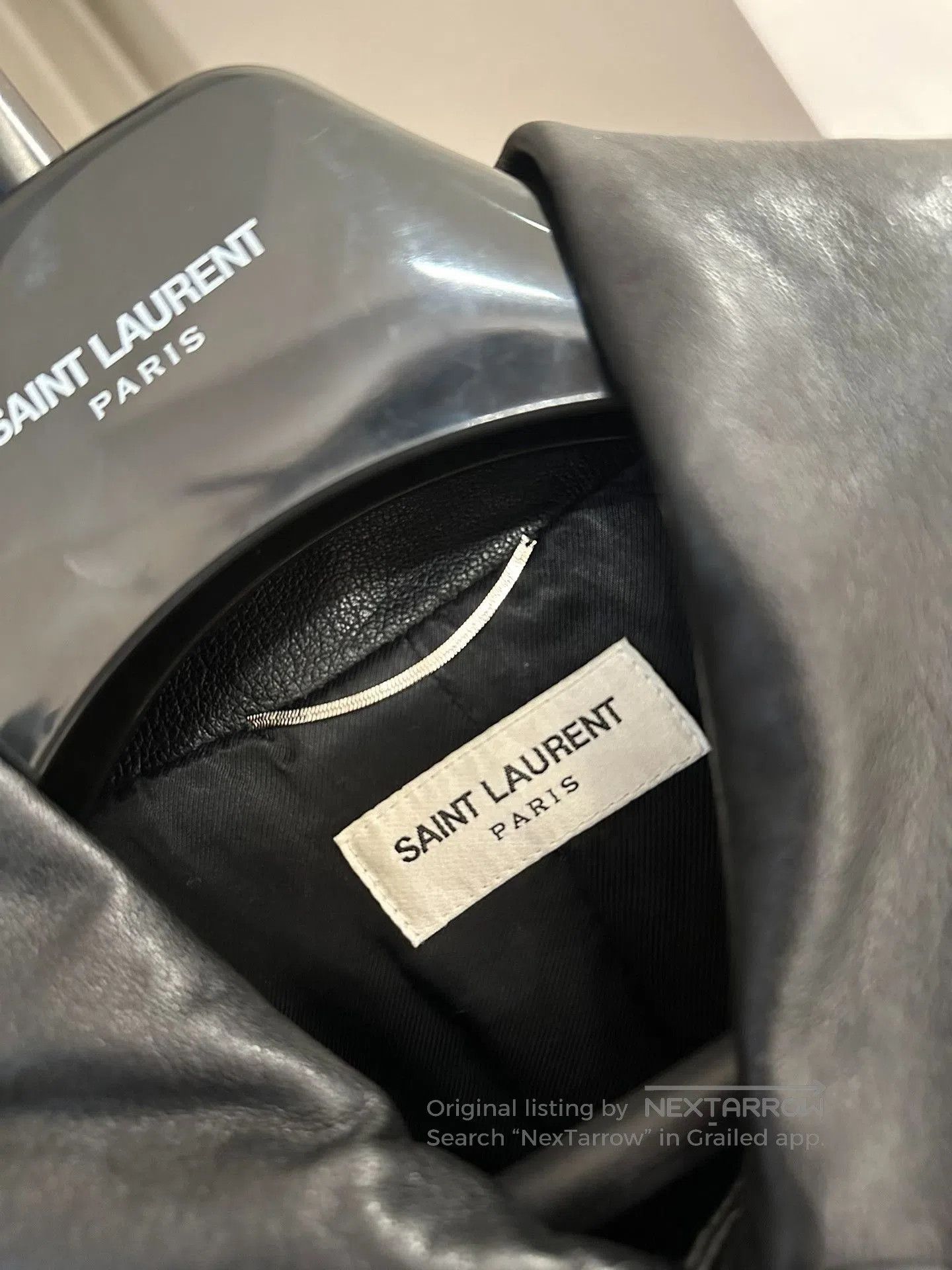 Saint Laurent Paris Saint Laurent Leather Jacket with Lapel. Size US L / EU 52-54 / 3 - 2 Thumbnail