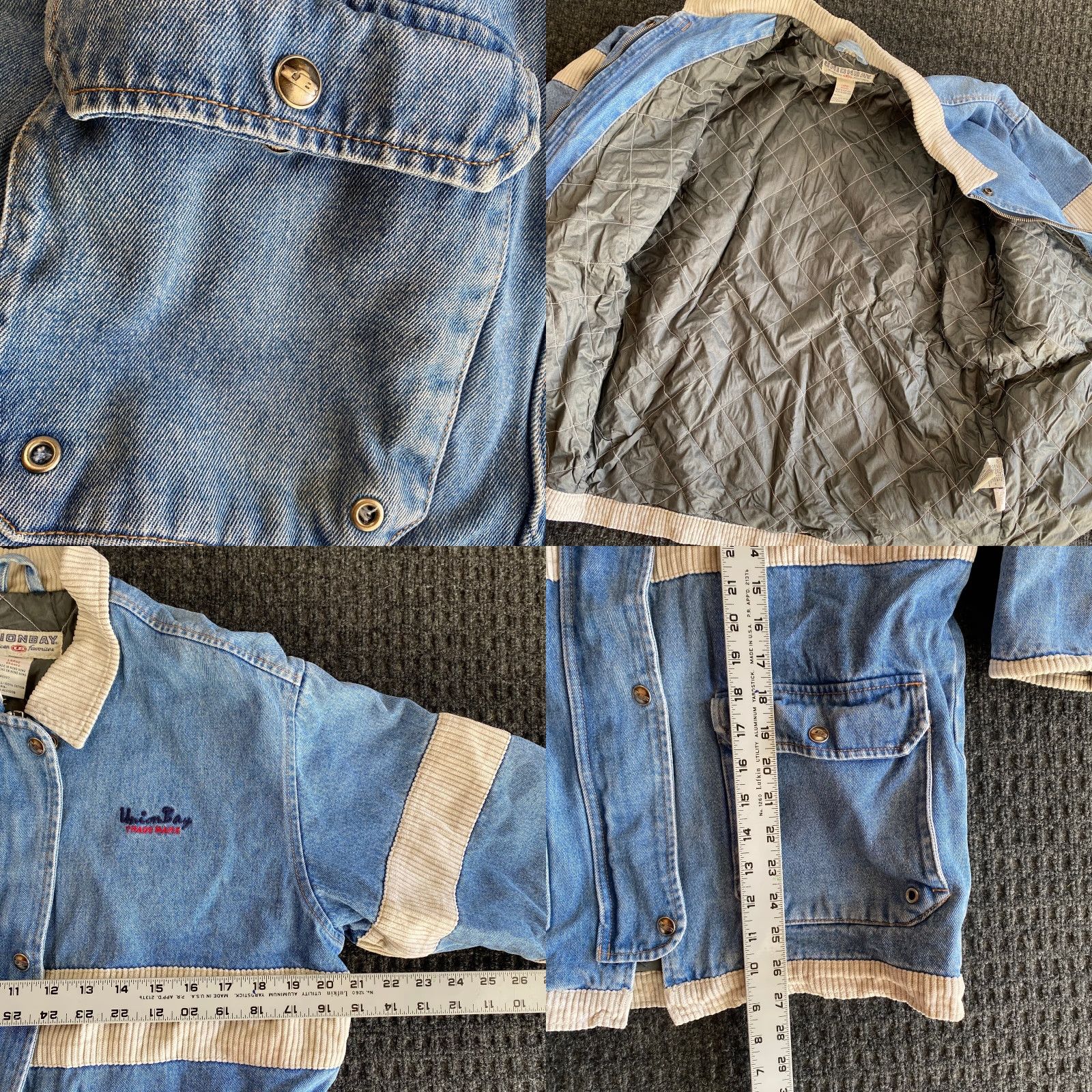 Vintage VINTAGE Union Bay Denim Jacket ¾ Sleeve L Women’s Blue Jeans Coat 90s Chore Pea Casual Size 36" / US 14 / IT 50 - 8 Thumbnail