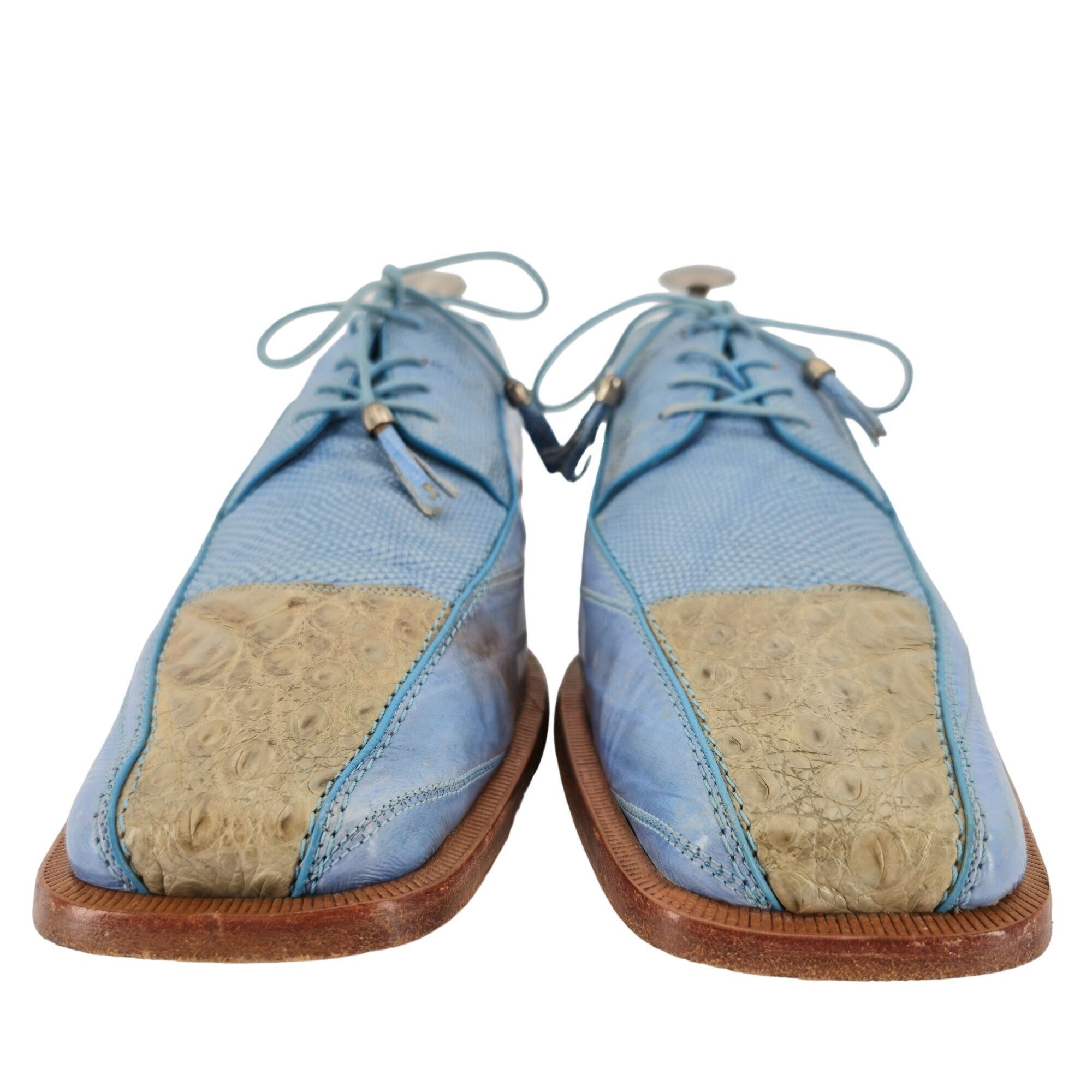 Other Vintage Exotic Romano Eel Crocodile Dress Shoes Baby Blue Cr Size US 9.5 / EU 42-43 - 10 Thumbnail