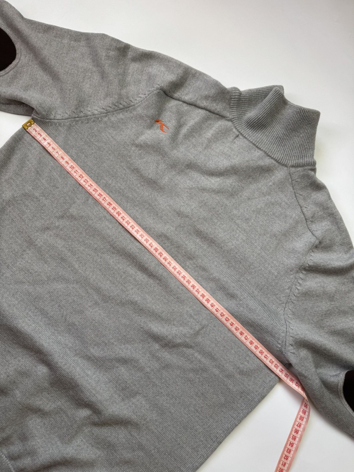 KJUS Gray Kjus 1/3 Zip Sweater Merino Wool Big Logo Old Money Size US L / EU 52-54 / 3 - 16 Thumbnail