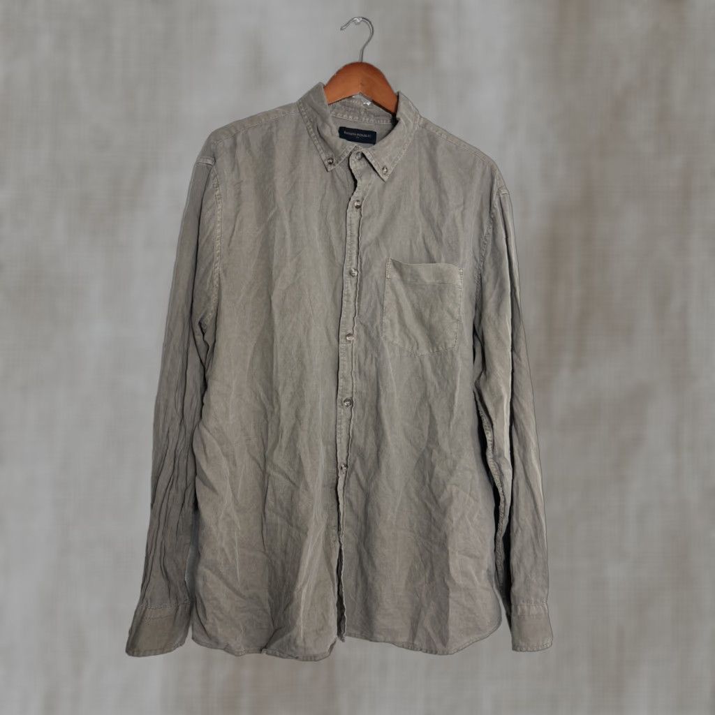 banana republic oxford dress shirt Men's Slim-Fit Oxford Shirt White Tall Size XL