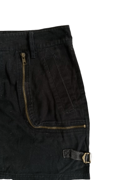 Japanese Brand Sky Bomber Mini Skirts Black Colour With Zipper Pocket Size 30" / US 8 / IT 44 - 3 Thumbnail
