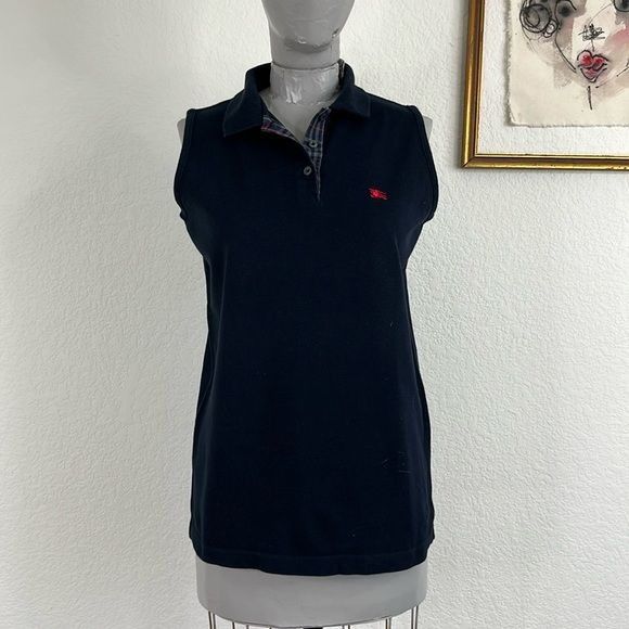 Burberry Burberry Cotton Pique Nova Check Embroidered Logo Sleeveless Size M / US 6-8 / IT 42-44 - 1 Thumbnail