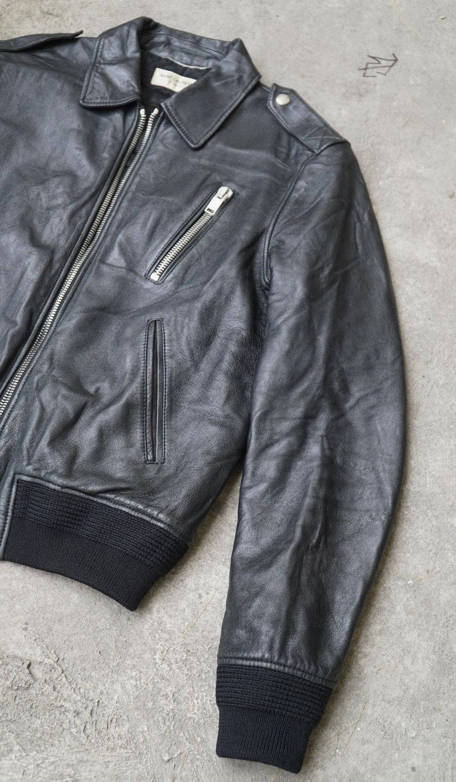 Saint Laurent Paris Saint Laurent - Hedi Slimane F/W15 - Aviator Leather Jacket Size US S / EU 44-46 / 1 - 5 Thumbnail