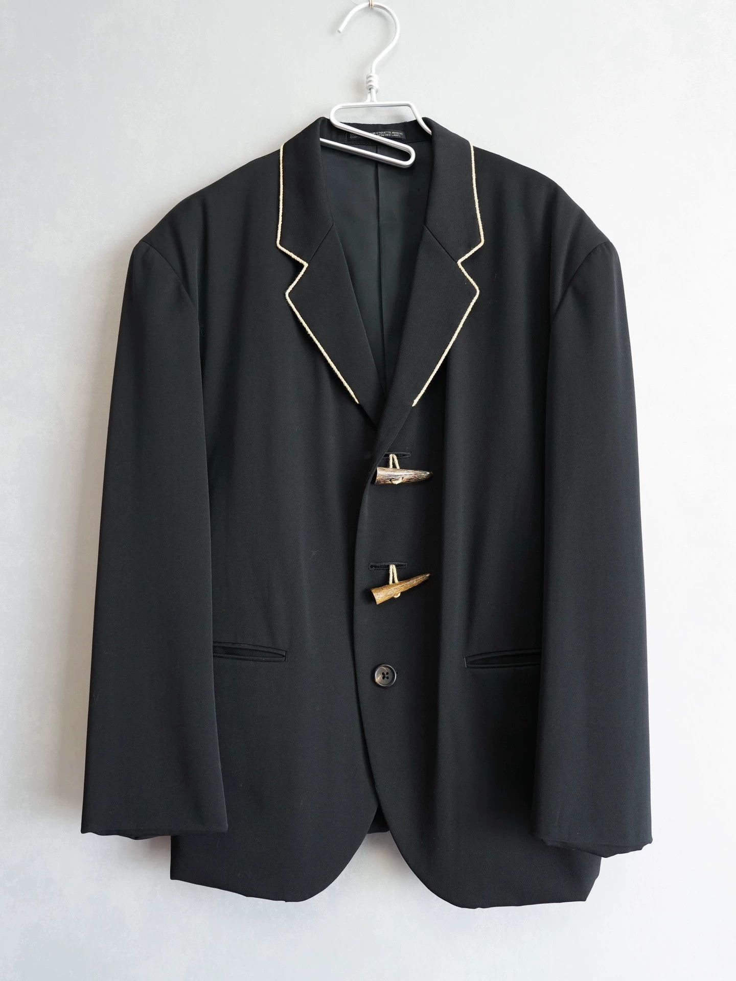 Yohji Yamamoto Yohji Yamamoto 87AW Buffalo Horn Button Black Jacket Size US M / EU 48-50 / 2 - 1 Thumbnail