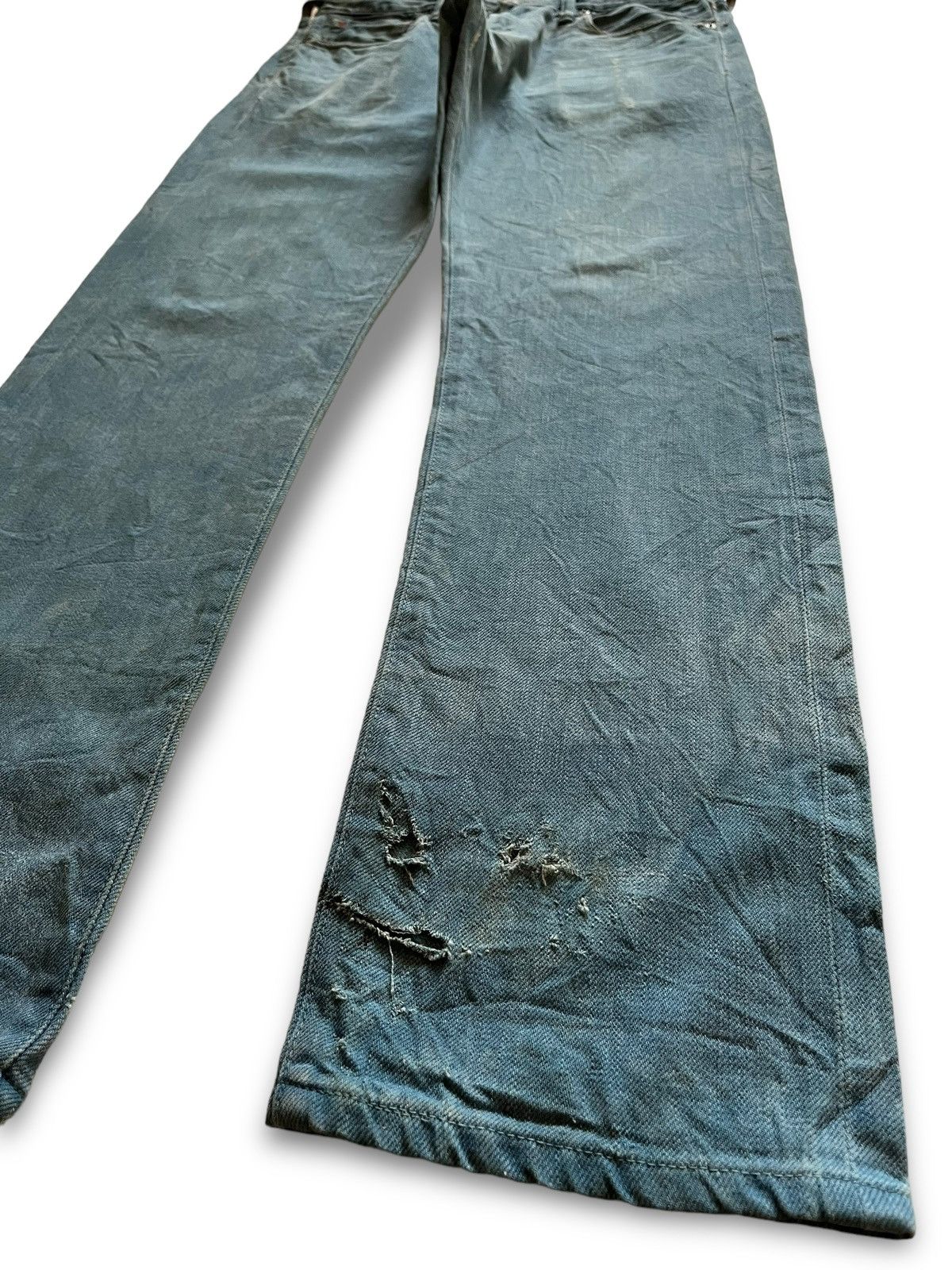 45rpm × Japanese Brand Vintage 45Rpm Selvedge Light Blue Sky Distressed Jeans Size US 30 / EU 46 - 8 Thumbnail