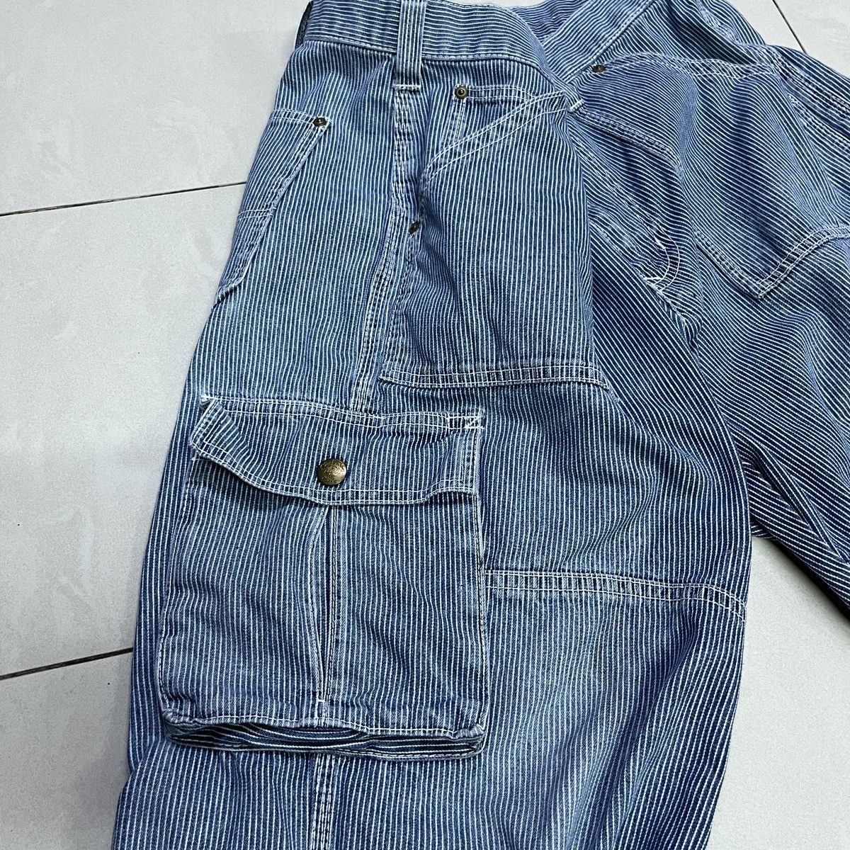 Dogtown × Japanese Brand × Vintage Vintage Dogman Hickory Cargo Baggy Pants Size US 32 / EU 48 - 6 Thumbnail