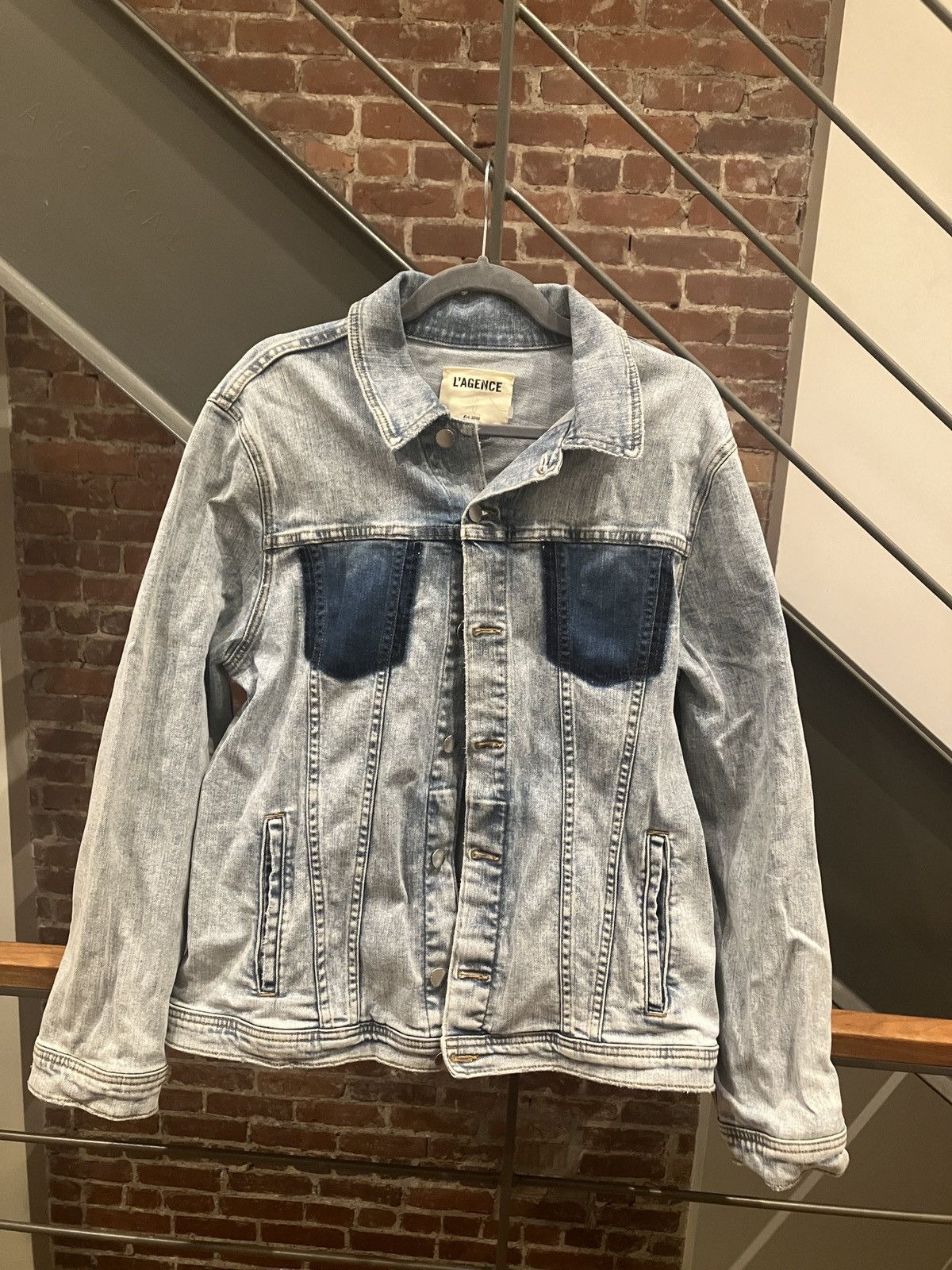 image of Lagence L’Agence Denim Jacket Never Worn No Tags in Light Blue, Women's (Size Large)