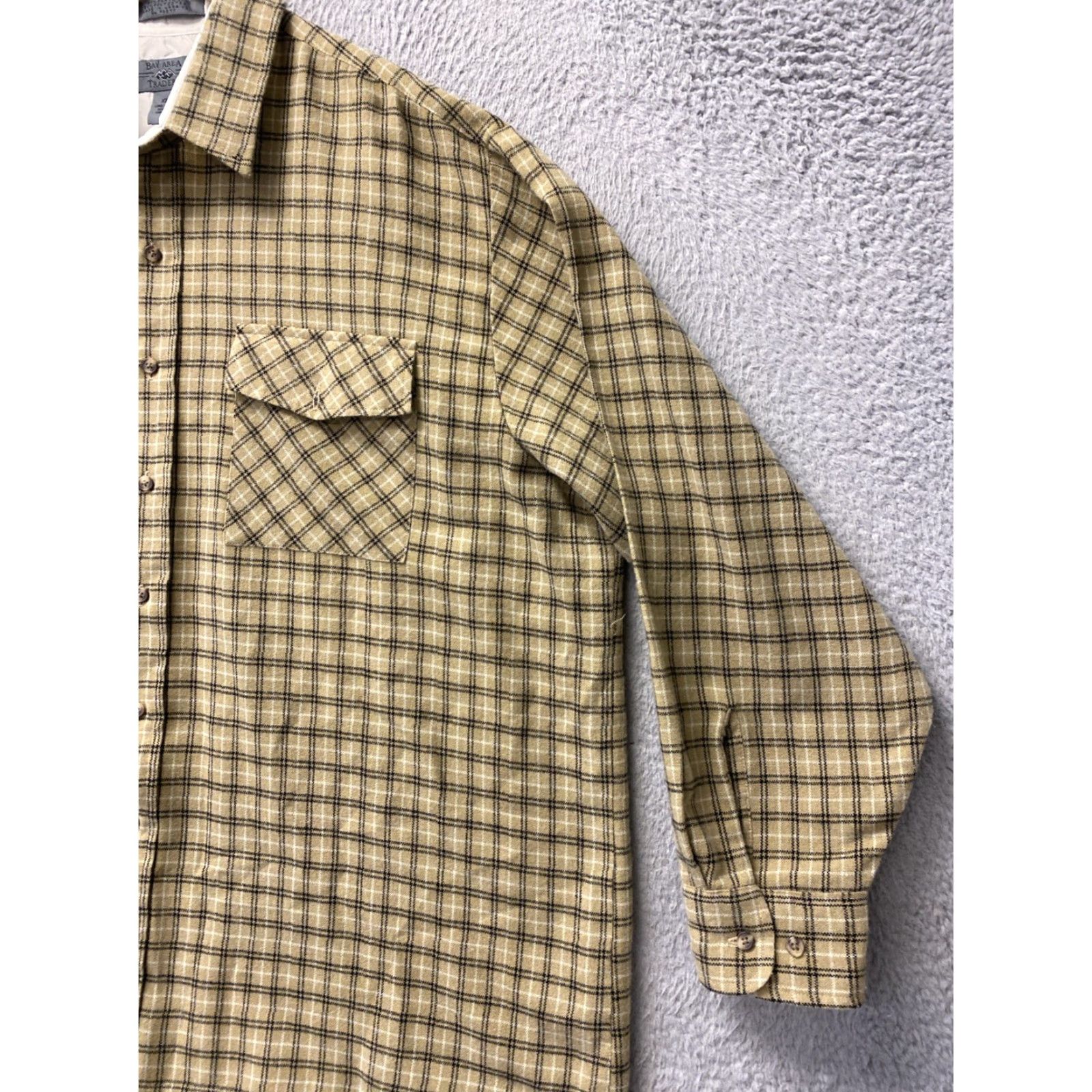 Area VINTAGE Bay Area Traders Flannel Shirt Jacket Plaid Tan XXL Men Shirt Button-Up Hooded Pockets Casual Size US XXL / EU 58 / 5 - 3 Thumbnail