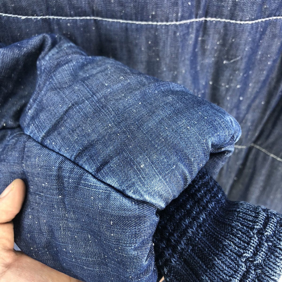 Issey Miyake Vintage Mercibeaucoup Pillow Neck Indigo Dye Bomber Jacket Size US S / EU 44-46 / 1 - 12 Thumbnail