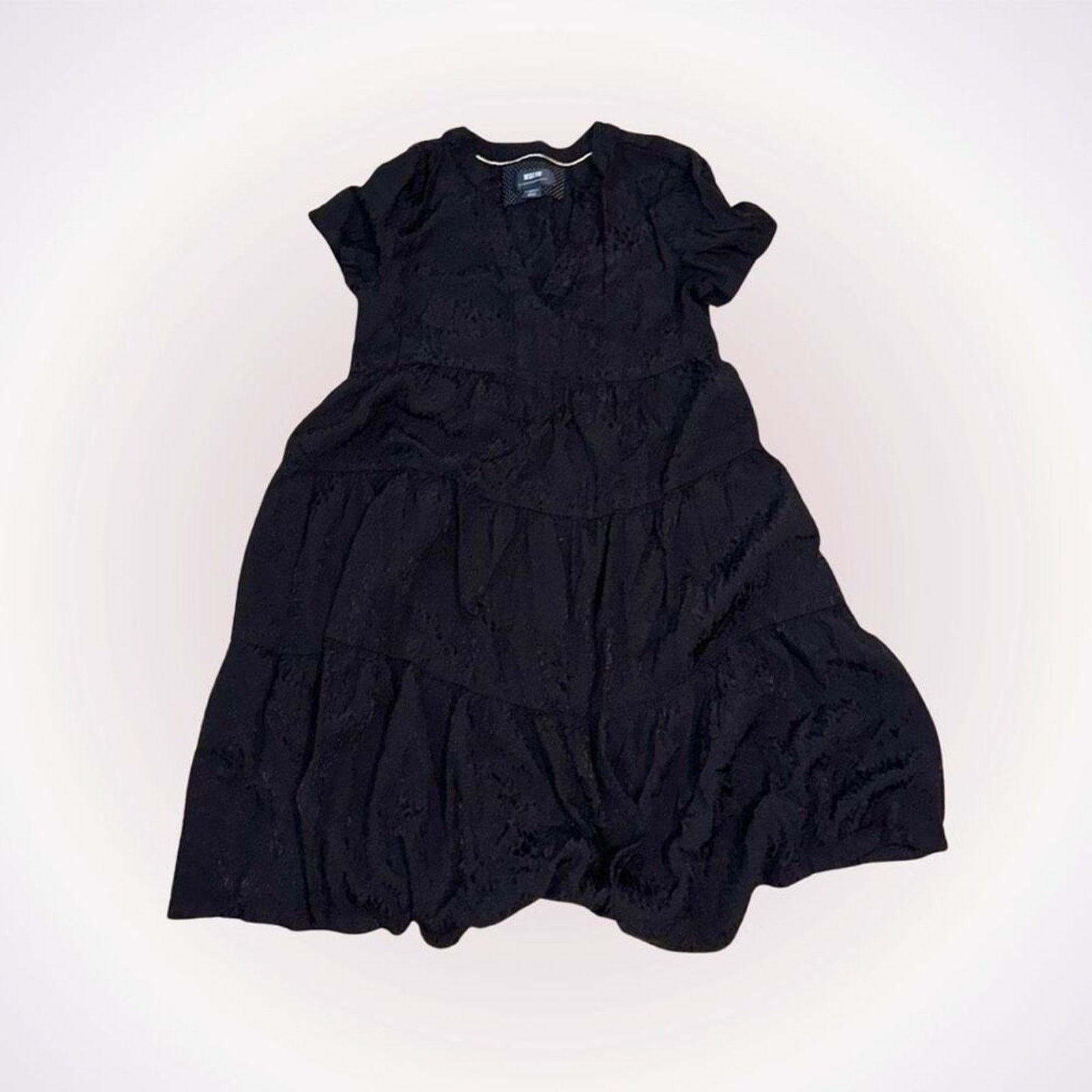 Anthropologie Maeve by Anthropologie Tiered Black Mini Dress | Sz XS Size XS / US 0-2 / IT 36-38 - 1 Thumbnail