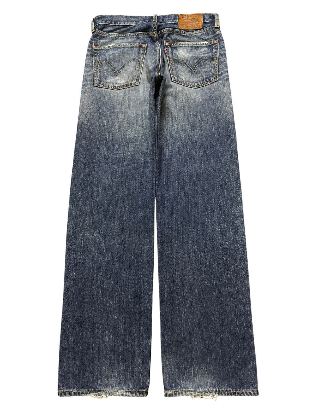 Levi's Vintage Y2K Levis 703 Faded Whiskers Distressed Wide Leg Size US 31 - 2 Thumbnail