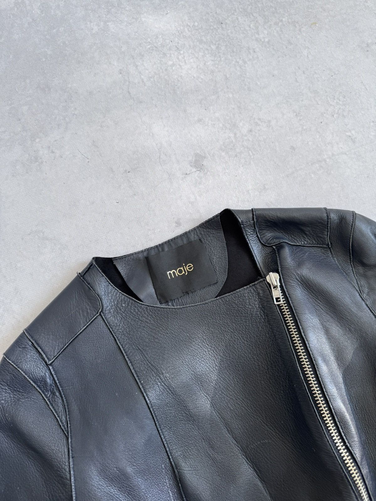 Maje Maje Leather Women’s Zip Biker Style Moto Jacket Y2K Size S / US 4 / IT 40 - 4 Thumbnail
