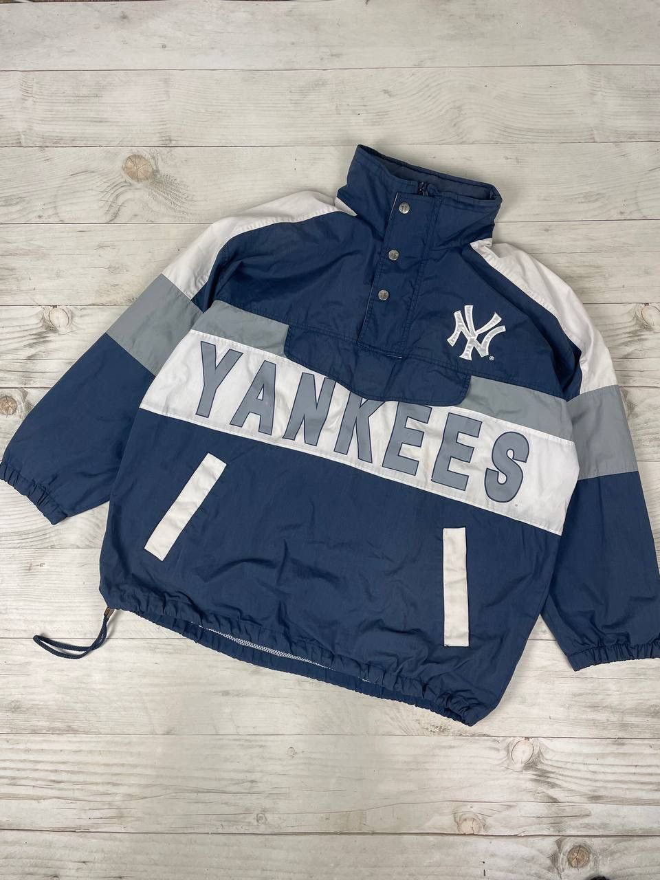 New York Yankees Vintage 90S New York Yankees Twins Apparel Nylon Jacket Size US XL / EU 56 / 4 - 1 Thumbnail