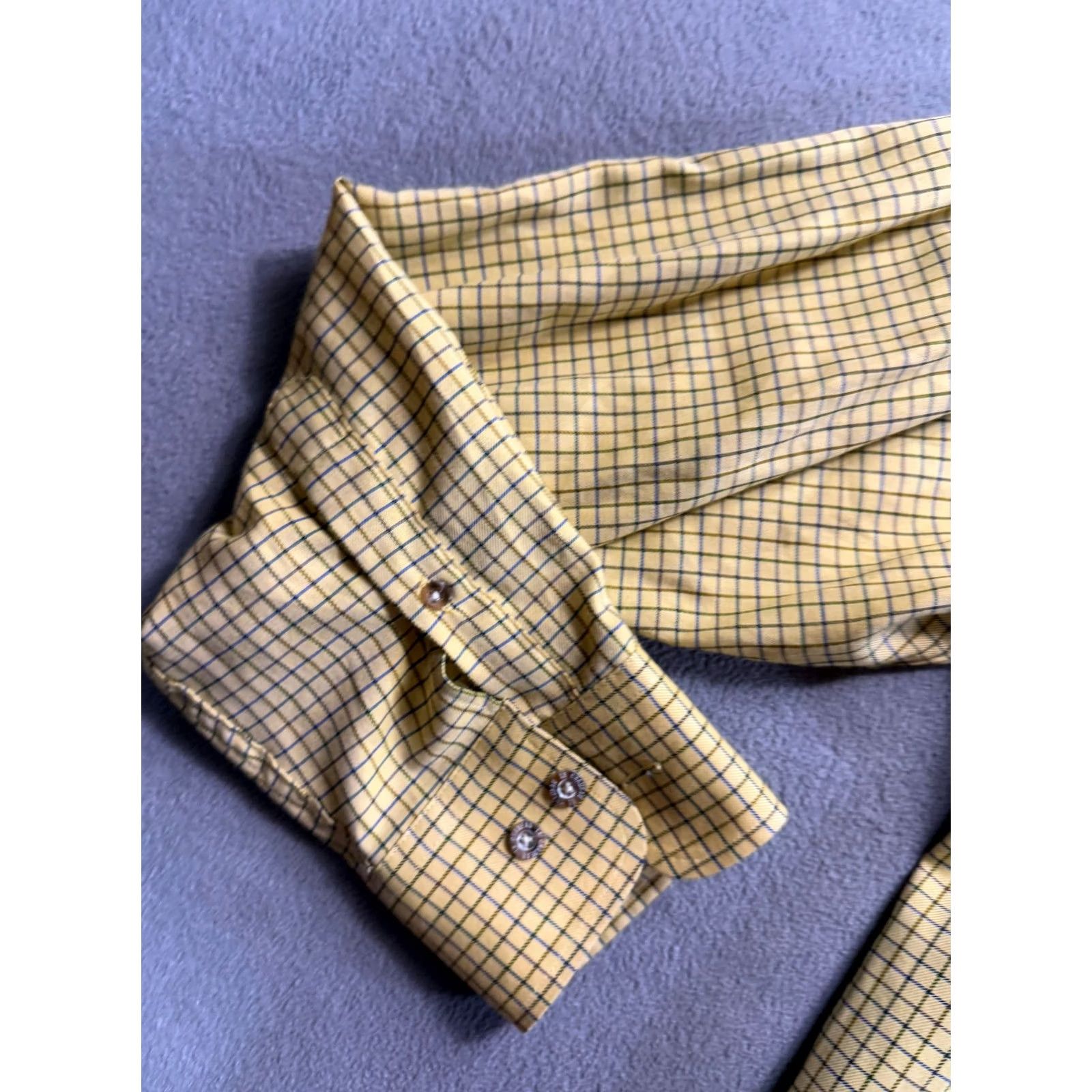 Vintage Le Chameau Yellow Button-Down Shirt Mens Size 5 Long Sleeve Regular Collar-Down Shirts Yellow Mens Size US S / EU 44-46 / 1 - 6 Thumbnail