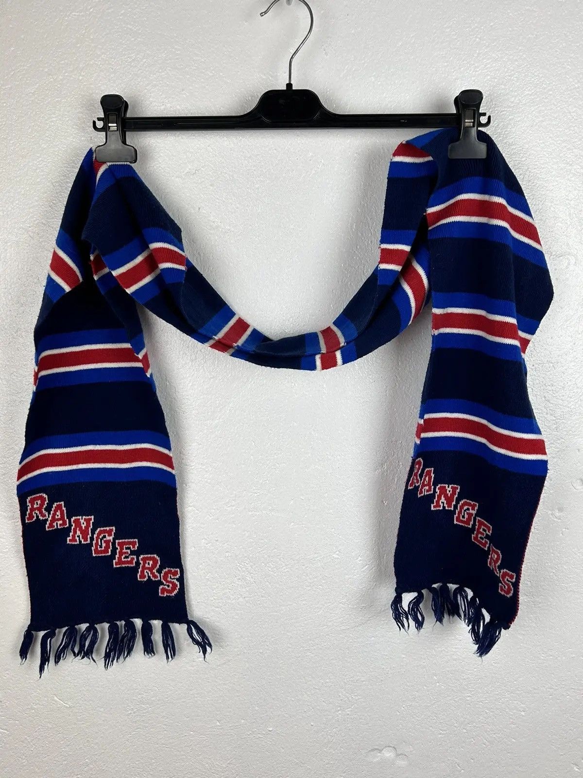 NHL 90s Vintage NHL New York Rangers Striped Fanwear Scarf Size ONE SIZE - 4 Thumbnail