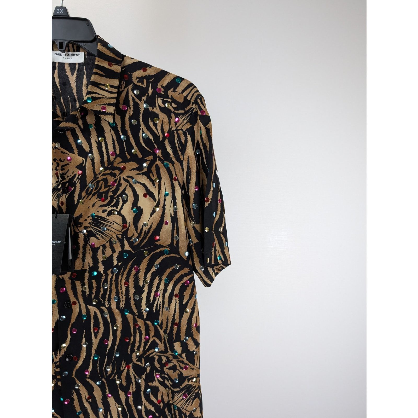 Saint Laurent Paris o1rshd1 Chemise Polo Tigre H H Button up Shirt in Multicolor Size US XS / EU 42 / 0 - 4 Thumbnail
