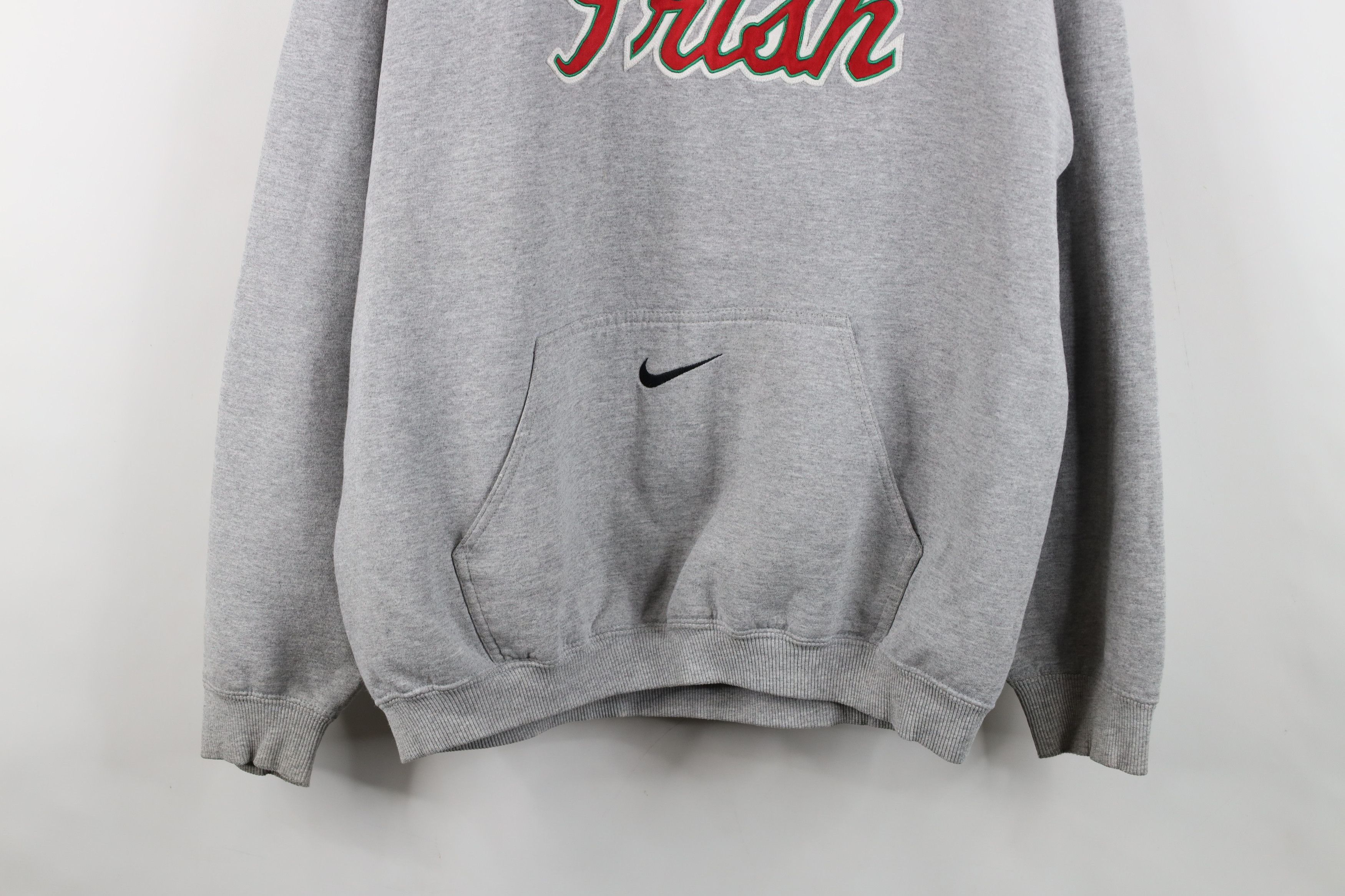 Nike Vintage Nike Center Swoosh Irish Hoodie Sweatshirt Gray Size US L / EU 52-54 / 3 - 3 Thumbnail