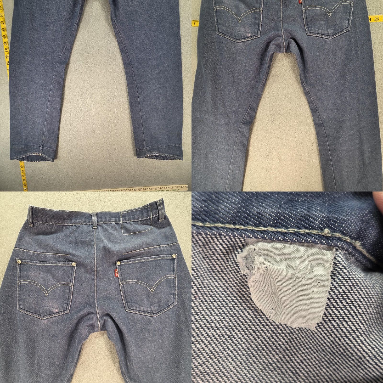 Levi's Levi's Jeans Mens Blue Medium Wash Straight 29x30 Distressed Pockets Button Denim VTG? Size US 29 - 10 Thumbnail