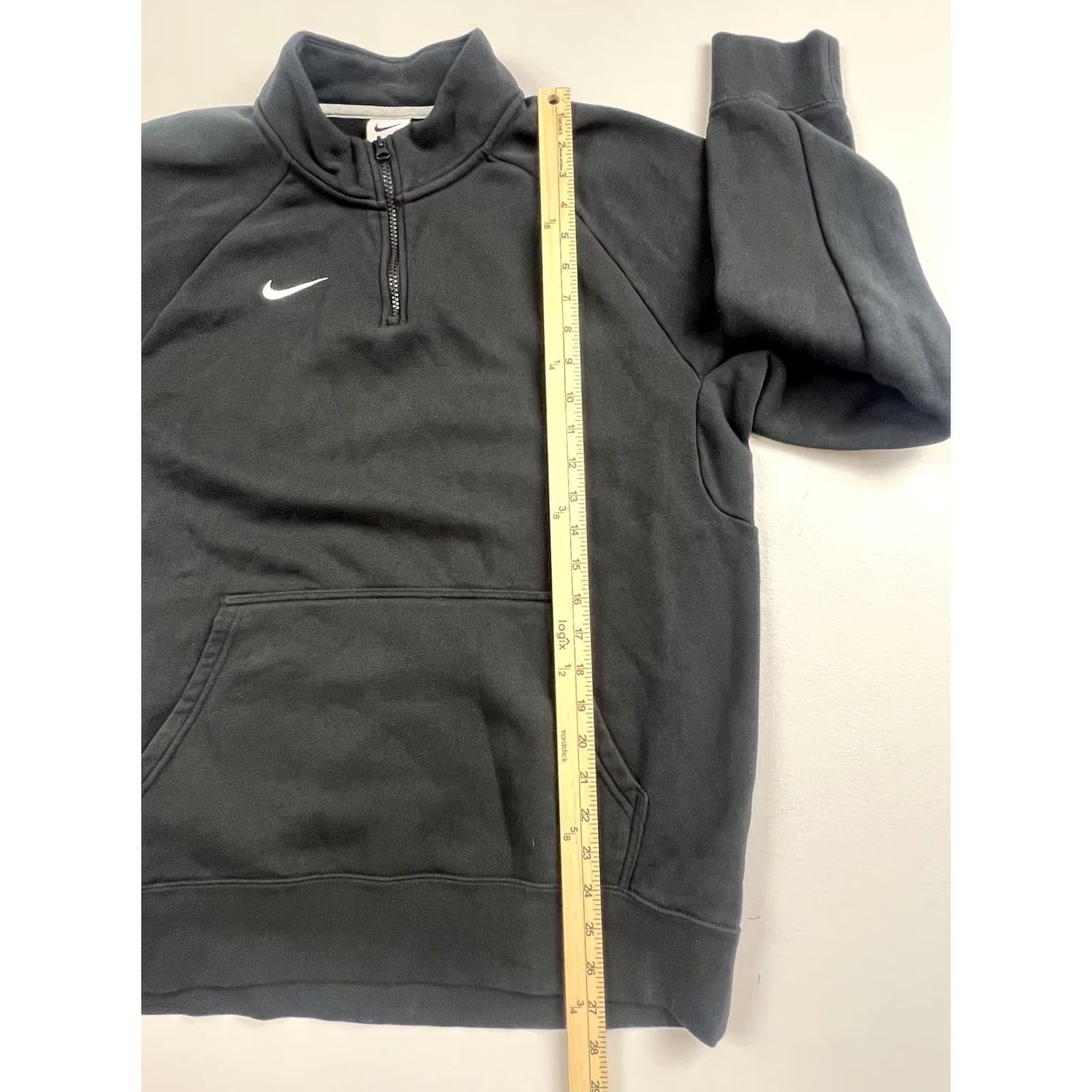 Nike Nike Sweatshirt Mens Large Black 1/4 Zip Fleece Mock Neck Kangaroo Pocket Swoosh Size US L / EU 52-54 / 3 - 5 Thumbnail