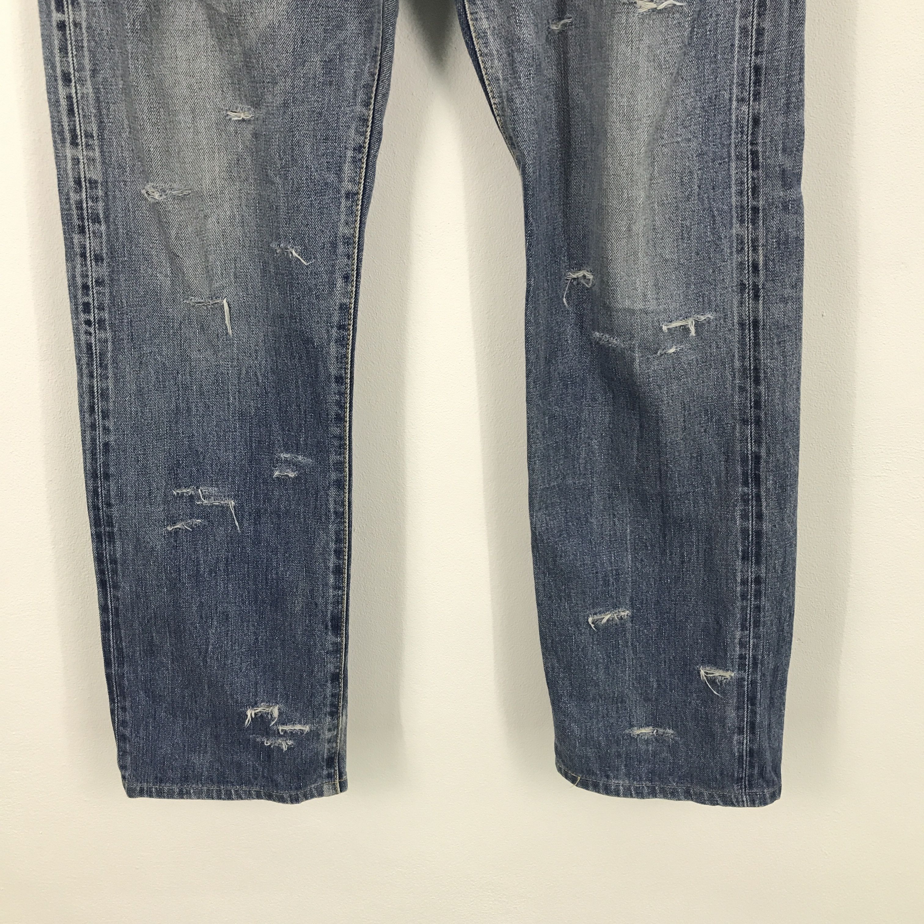 Edwin × Japanese Brand Rare edwin distressed jeans Size US 33 - 4 Thumbnail