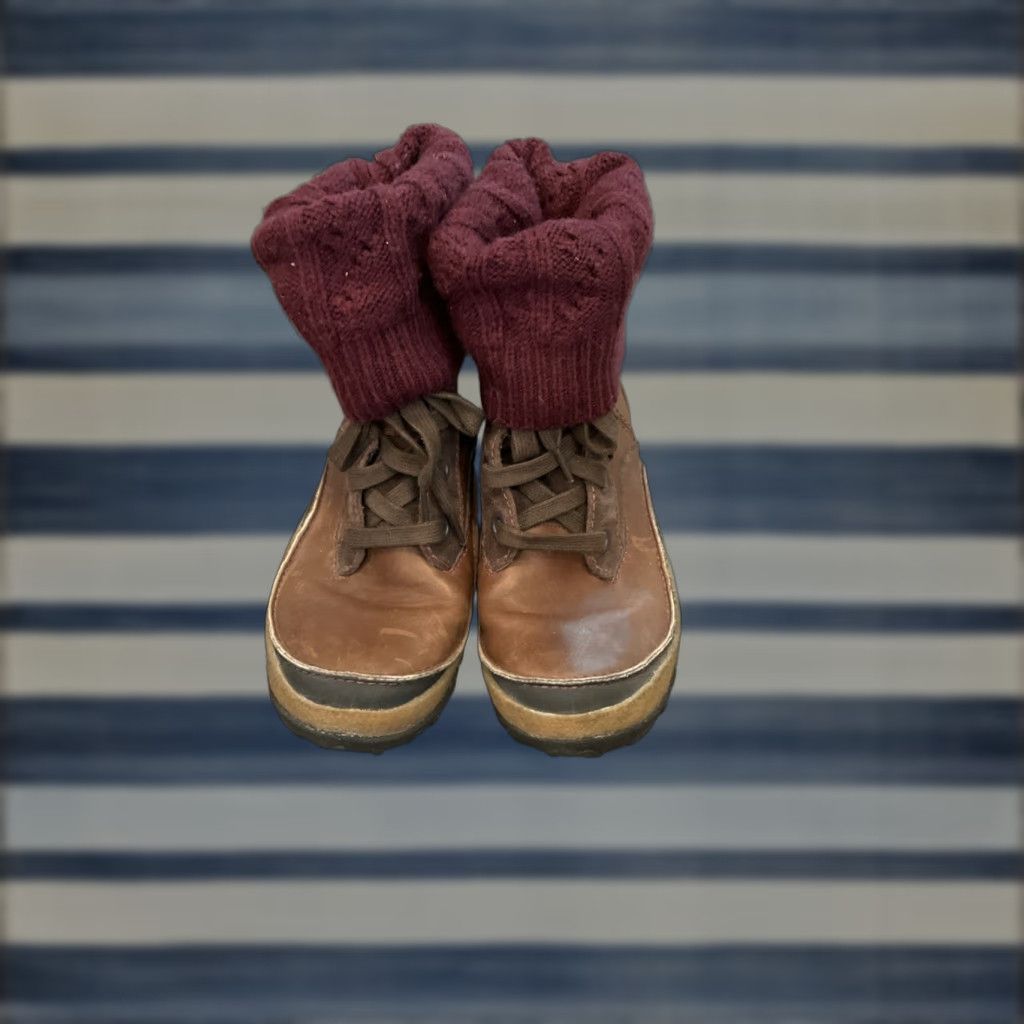 Merrell Merrell Dauphin Boot Lace-Up Leather Boot with Legwarmer Espresso Brown Women US 9 Ankle Casual Winter Snow Boot Size US 6.5 / IT 36.5 - 1 Thumbnail