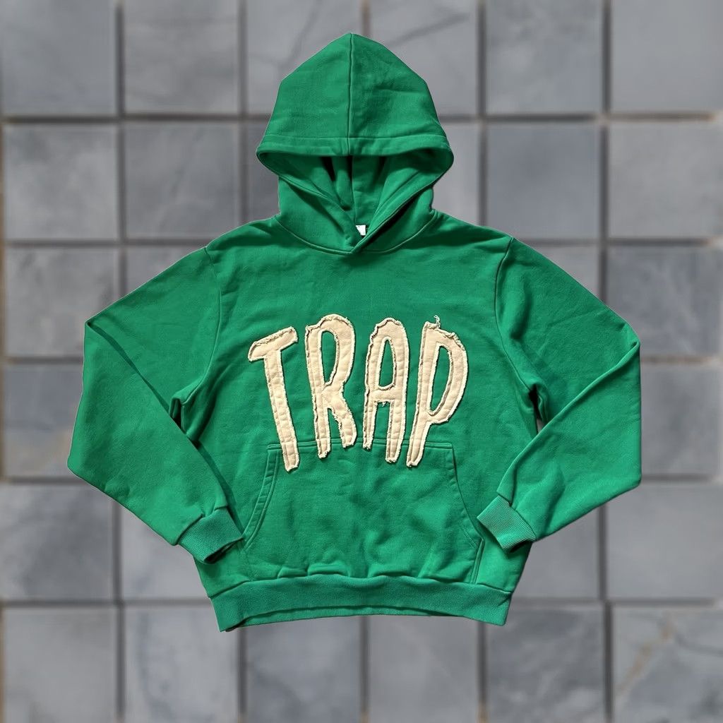 Vintage TRAP Hoodie Sweatshirt Small Men Pullover Green Logo Vintage: No Size US S / EU 44-46 / 1 - 1 Thumbnail