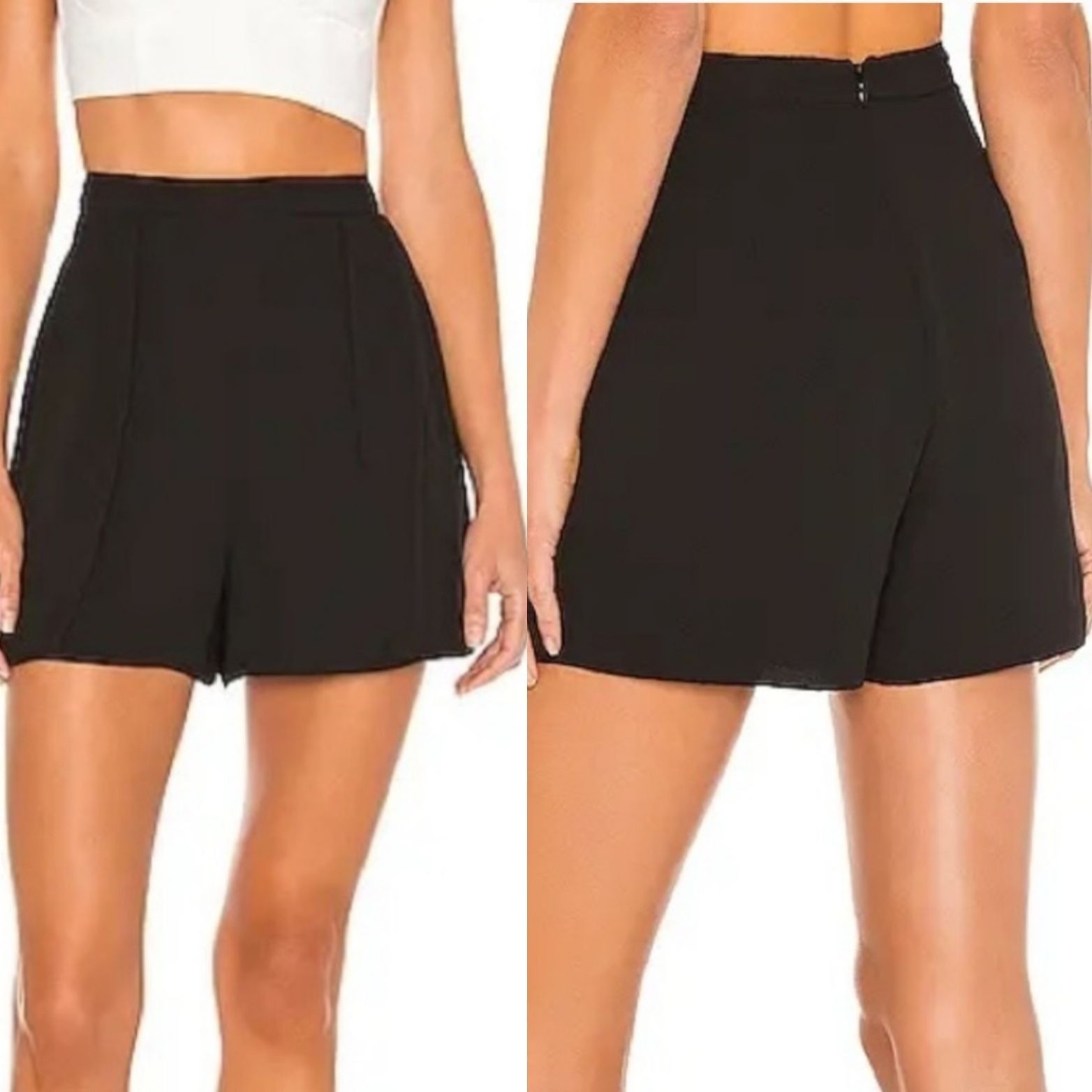 Other BCBGMAXAZRIA Black High-Waisted Shorts L Sheer Lightweight P Size 33" - 2 Thumbnail