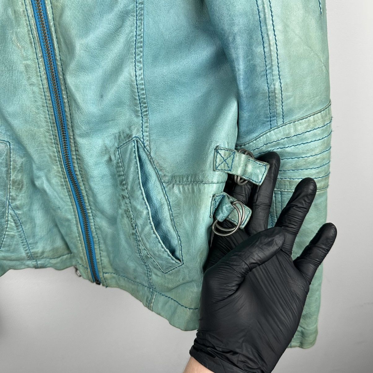 Vintage Vintage Rare Freaky Nation Crazy Faded Leather Jacket Size M / US 6-8 / IT 42-44 - 9 Thumbnail