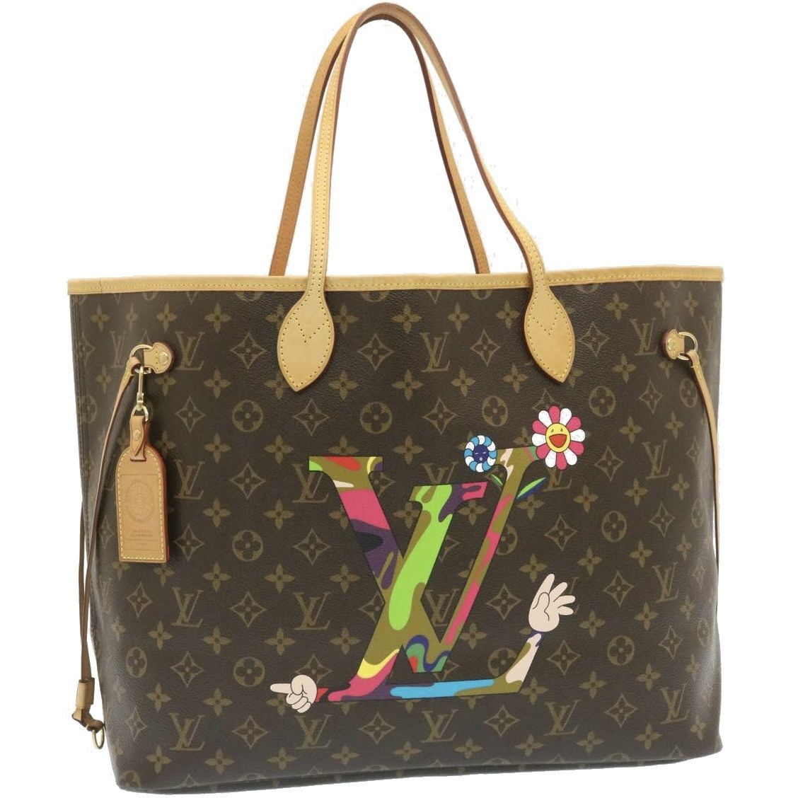 Louis Vuitton Monogram Neverfull Gm Tote Bag Takashi Murakami M95560 Auth 29177S, Women's