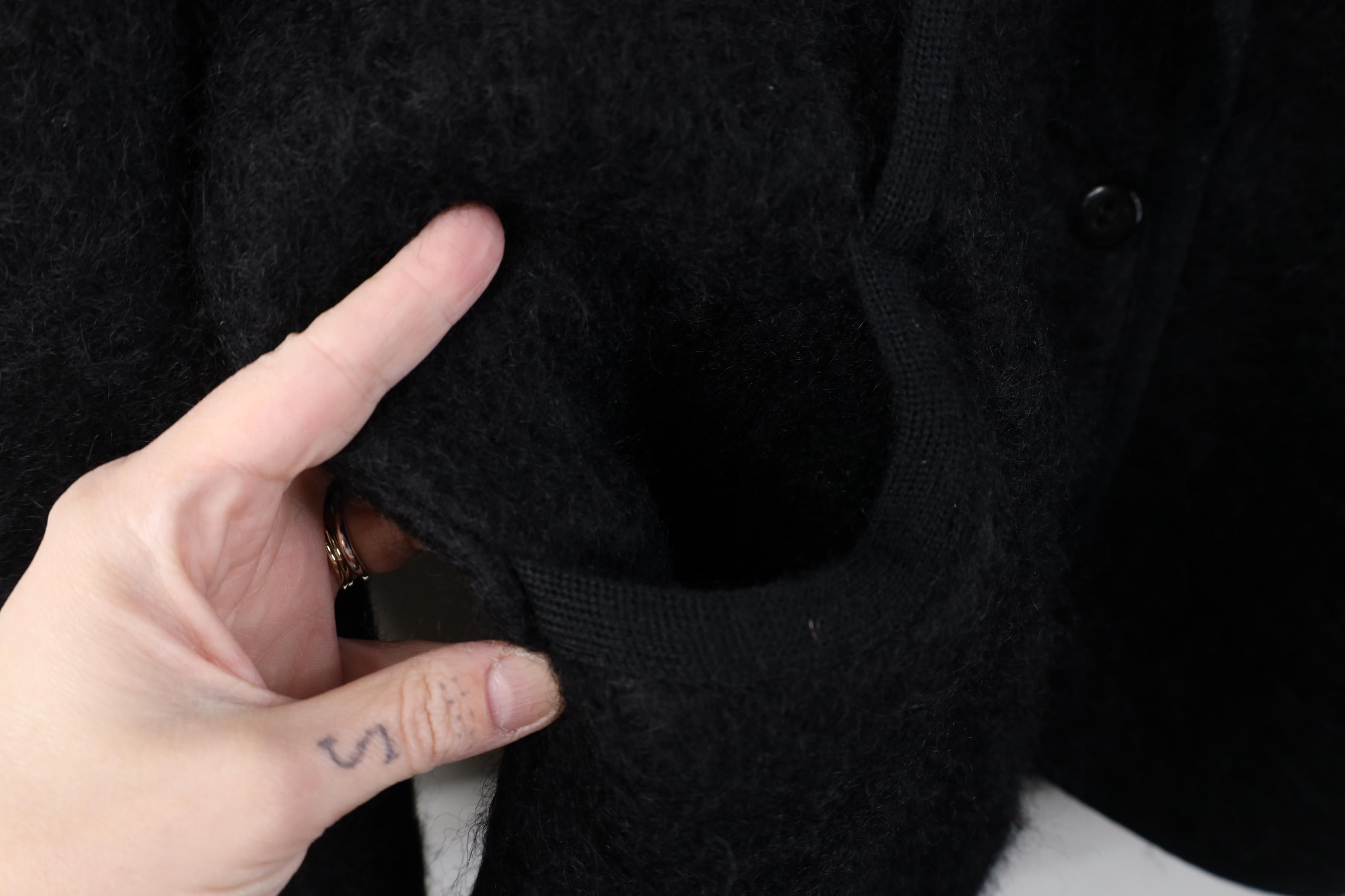 Vintage Vintage 90s Streetwear Mohair Wool Shag Button Jacket Black Size M / US 6-8 / IT 42-44 - 6 Thumbnail