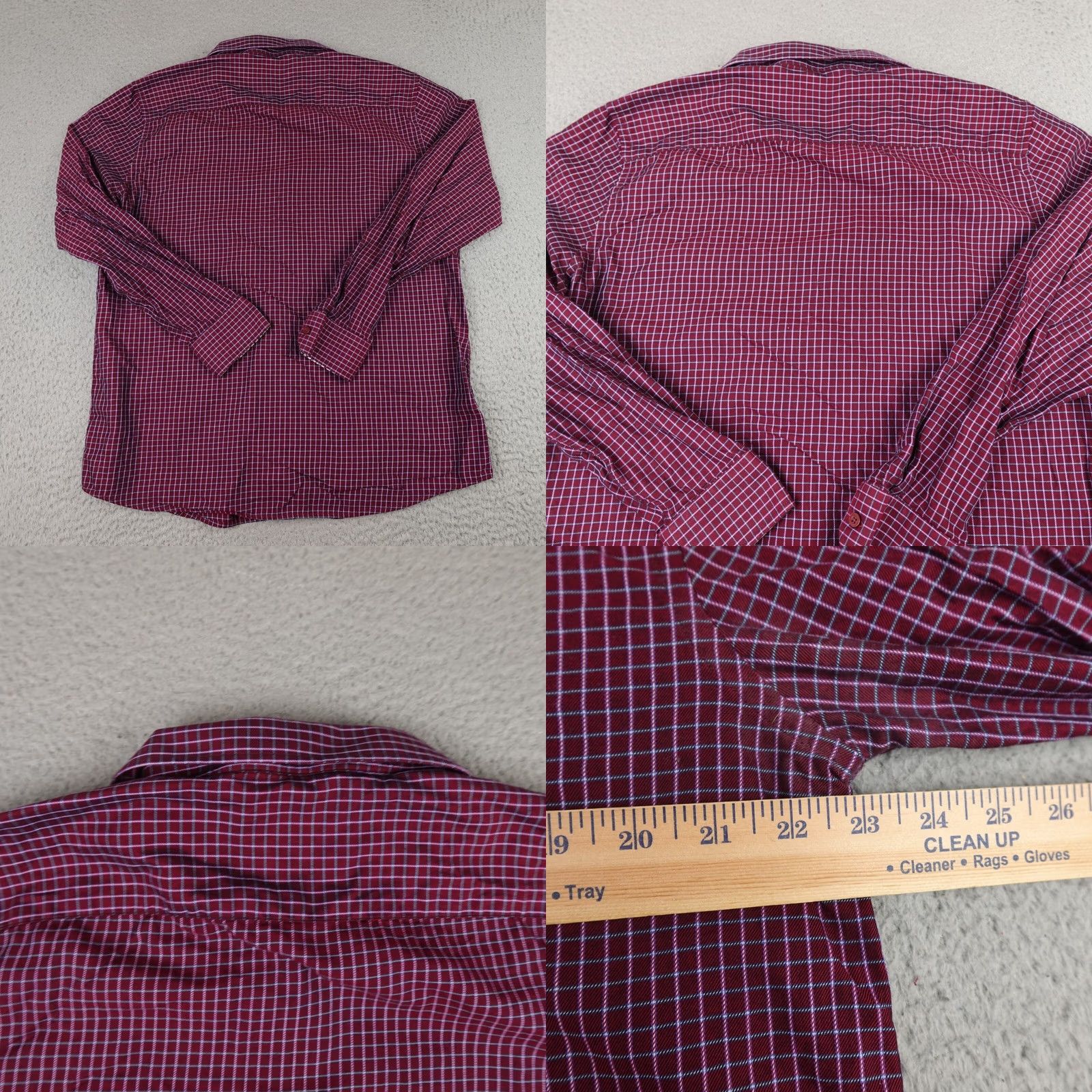 Johnston & Murphy Johnston & Murphy Shirt Mens Large Red Plaid Long Sleeve Button Up Flip Cuff Size US L / EU 52-54 / 3 - 8 Thumbnail