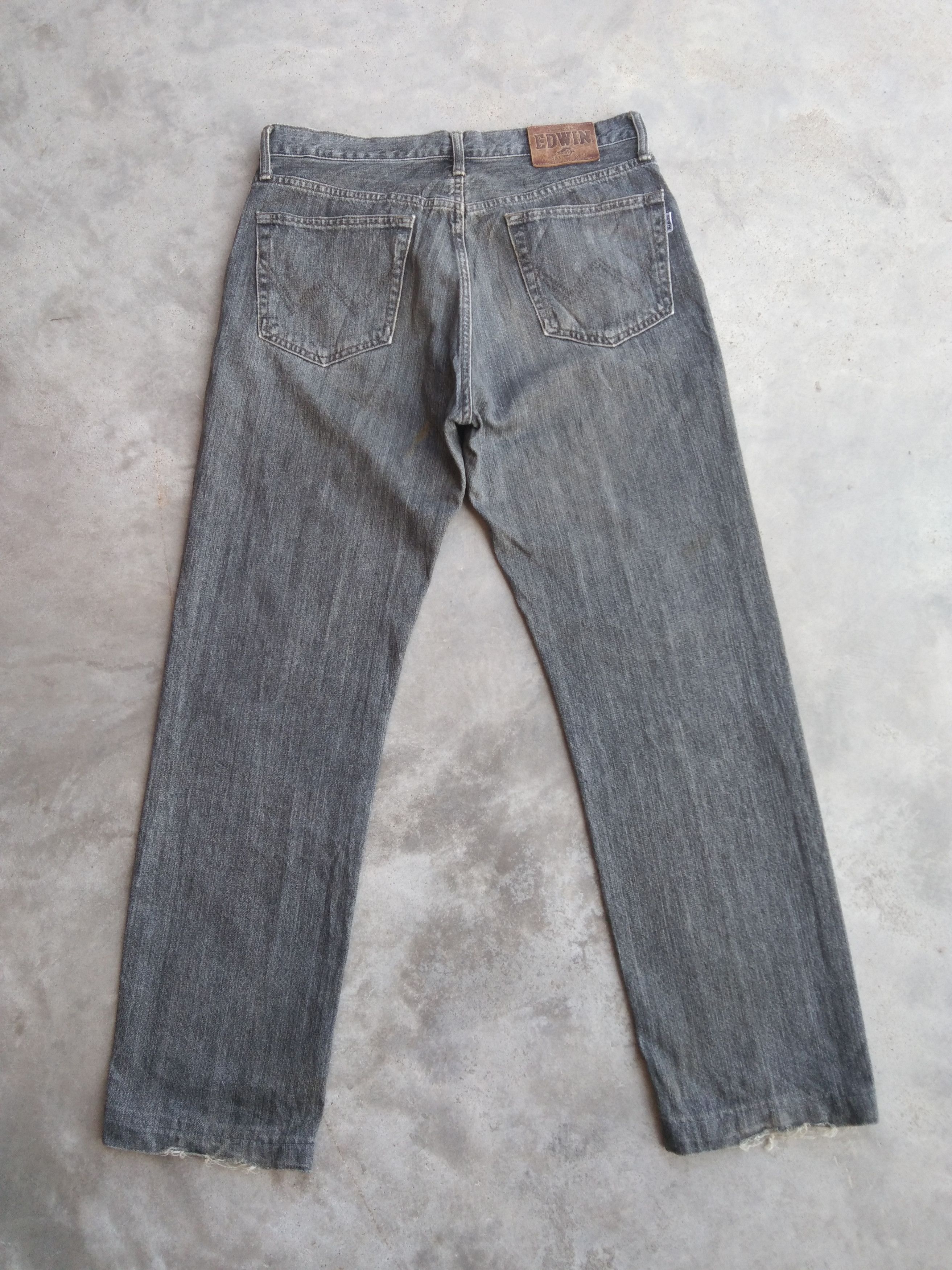 Edwin Vintage Edwin Grey Distressed Jeans 33x30 Size US 33 - 2 Thumbnail