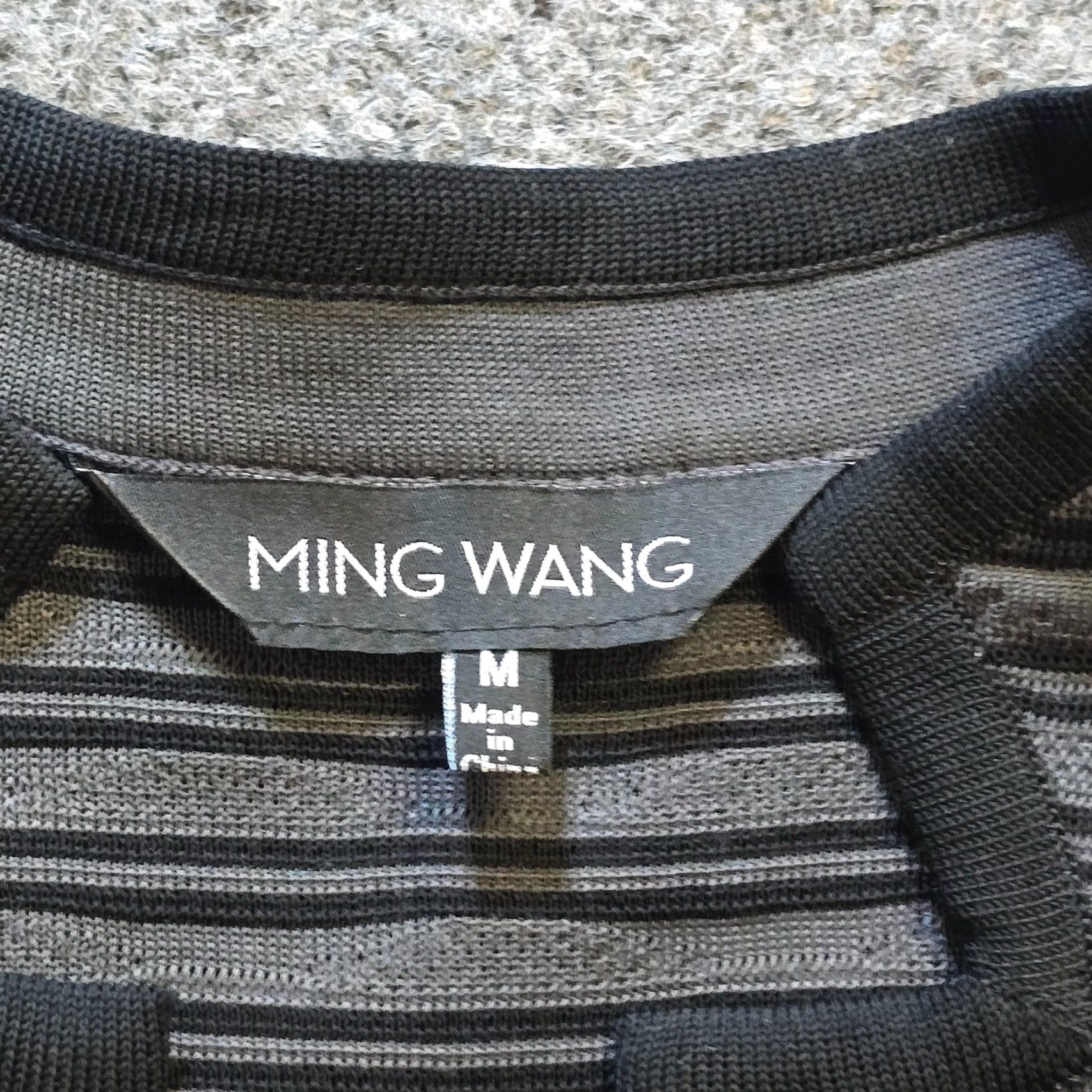 Vintage Ming Wang Jacket Womens Medium Gray Black Stripe Stretch No Iron Career Jacket Size M / US 6-8 / IT 42-44 - 5 Thumbnail