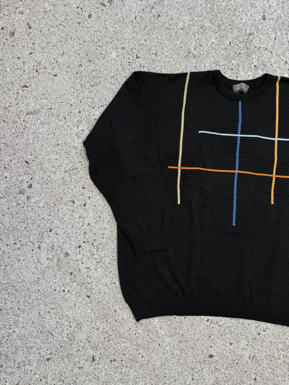 Carlo Colucci × Designer × Japanese Brand Vintage 1990’s Carlo Colucci Geometric Sweater Coogi Style Size US XXL / EU 58 / 5 - 2 Thumbnail