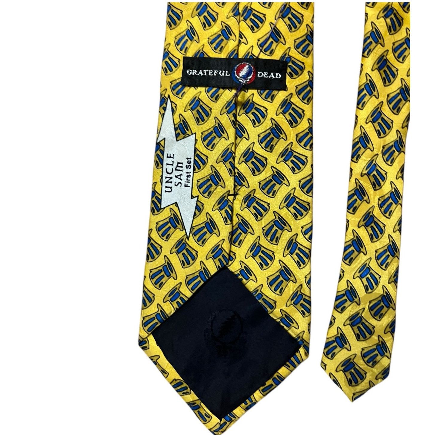 Grateful Dead Grateful Dead Uncle Sam First Set Yellow Gold Blue Silk Tie Size ONE SIZE - 7 Thumbnail