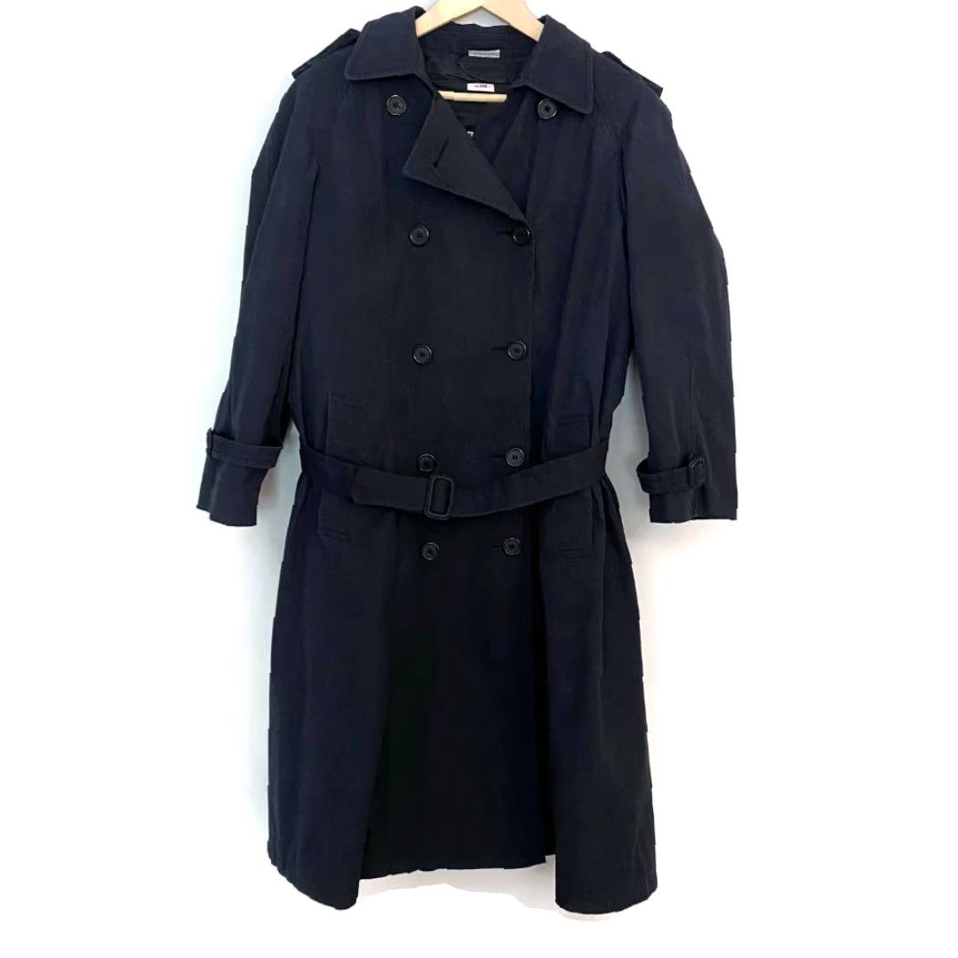 Doublet Womens Blue Double Breasted Trench Coat Knee Length Belted Cotton Blend 12S Size XL / US 12-14 / IT 48-50 - 1 Thumbnail