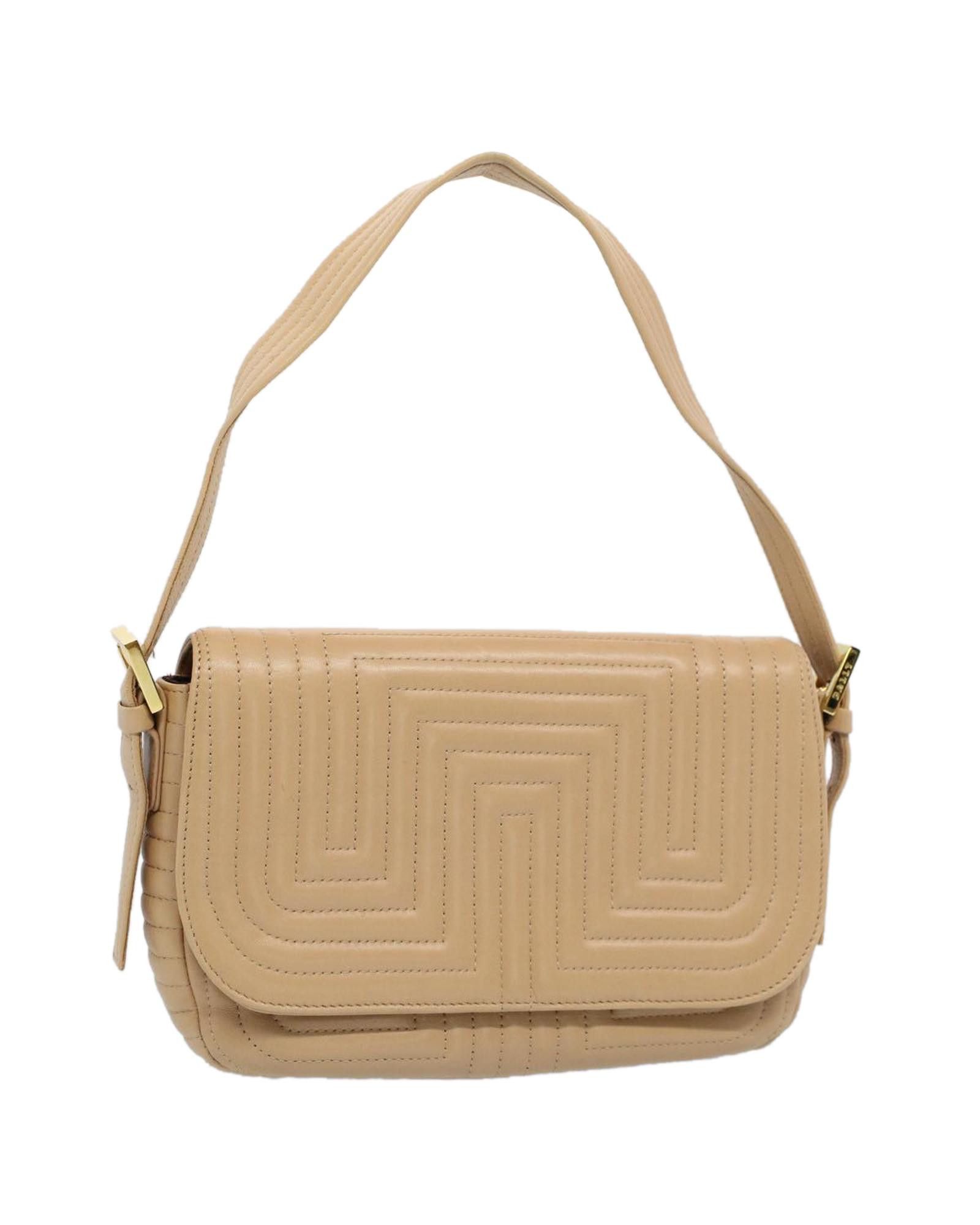 image of Bally Leather Shoulder Bag in Beige, Women's