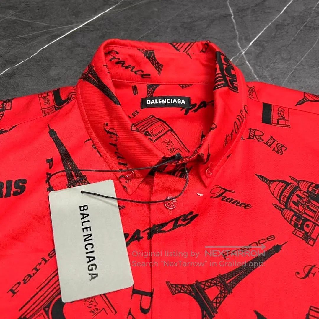 Balenciaga Balenciaga Eiffel Tower full-print LOGO short-sleeve shirt Size S / US 4 / IT 40 - 5 Thumbnail