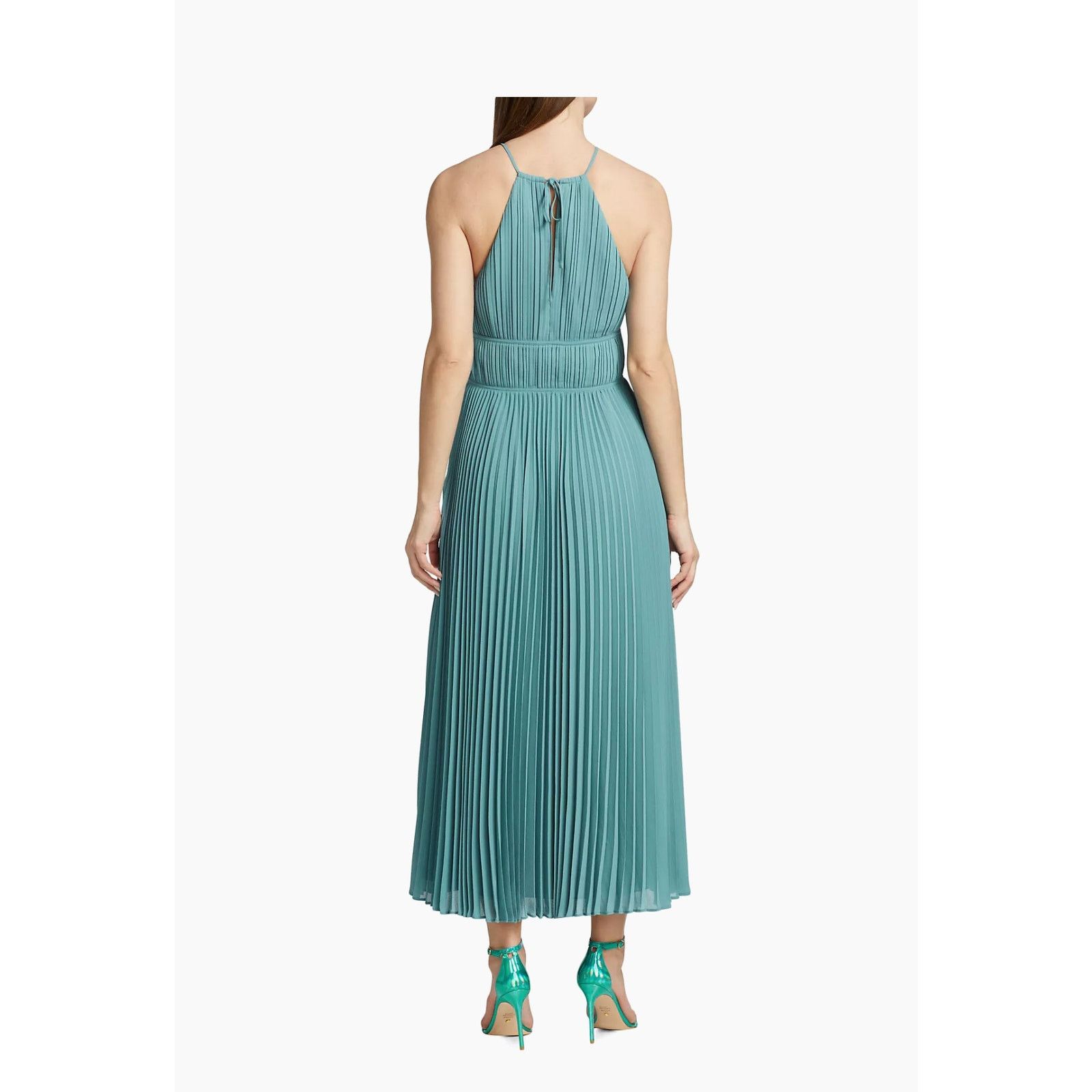 Jonathan Simkhai Jonathan Simkhai Carli Plissé Pleated Halter Maxi Dress Blue Size S / US 4 / IT 40 - 4 Thumbnail