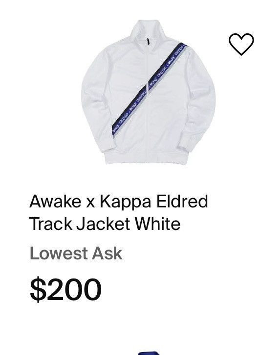 Awake NY × Kappa Awake x Kappa Eldred Track Jacket White M NEW Size US M / EU 48-50 / 2 - 5 Thumbnail