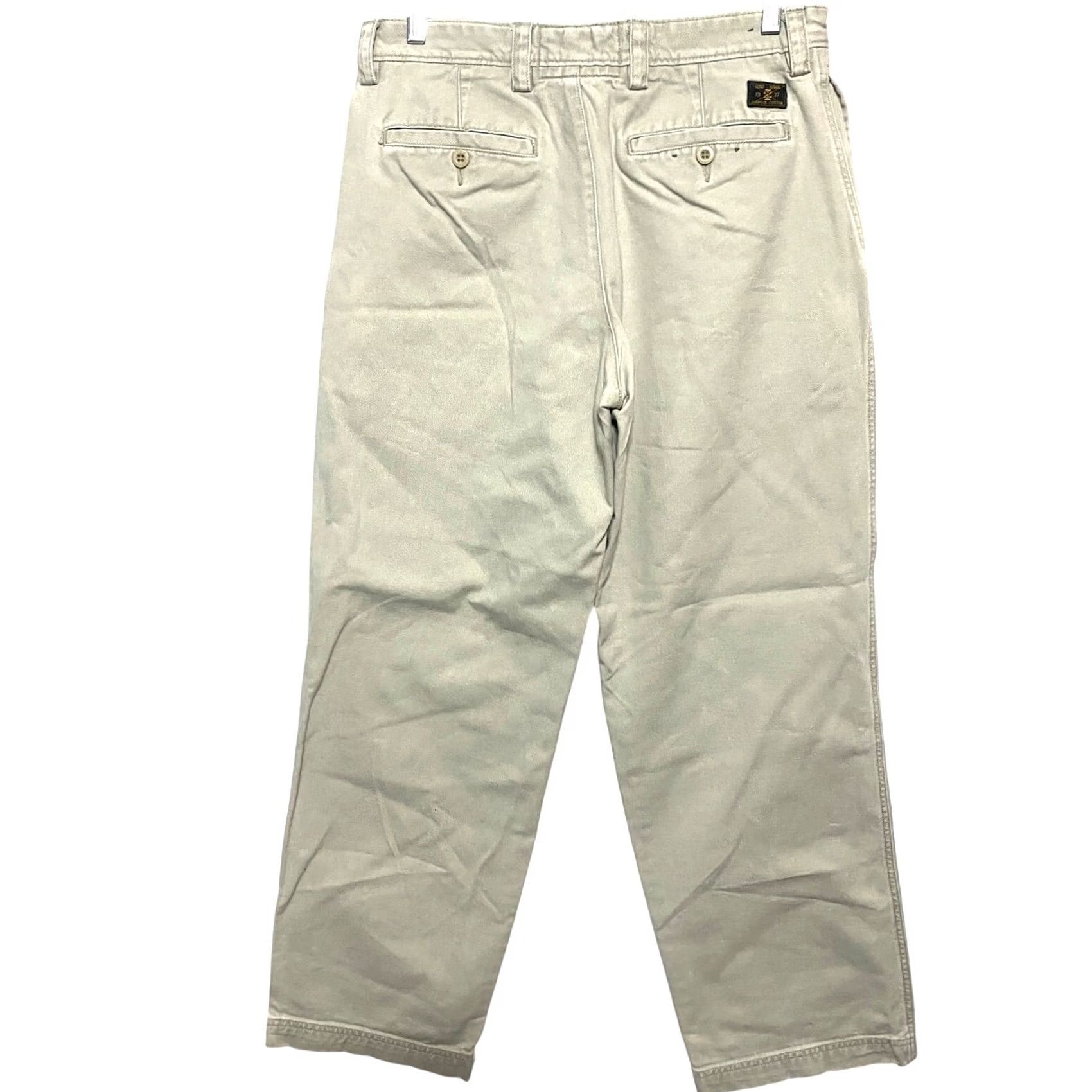 Izod IZOD Chinos Pants Mens 32x32 Flat Front 100% Cotton Beige Workplace Business Casual Preppy Mens Size US 32 / EU 48 - 2 Thumbnail