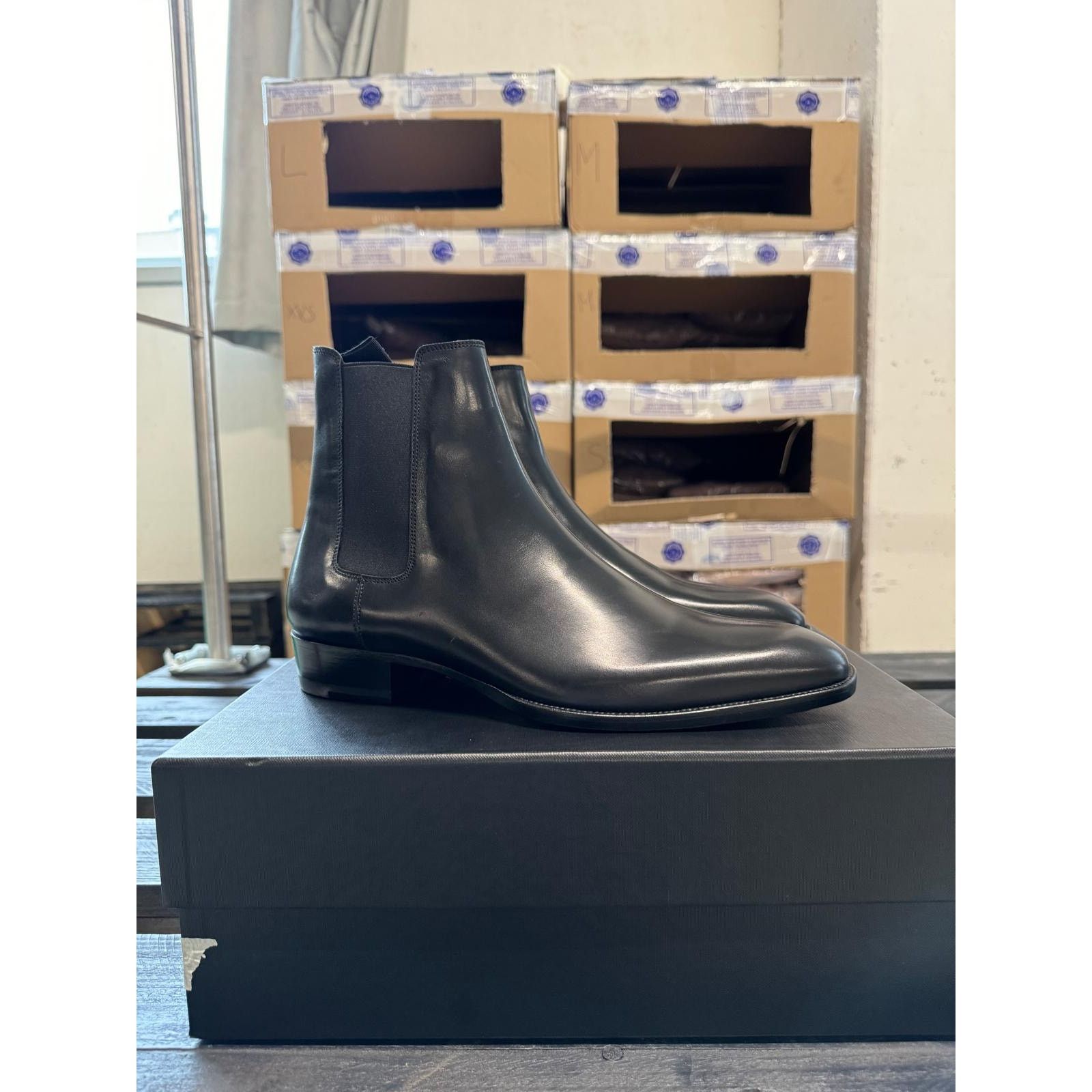 Saint Laurent Paris o1alsimx924 41440 Type C Leather Boots in Black Size US 9 / EU 42 - 1 Thumbnail