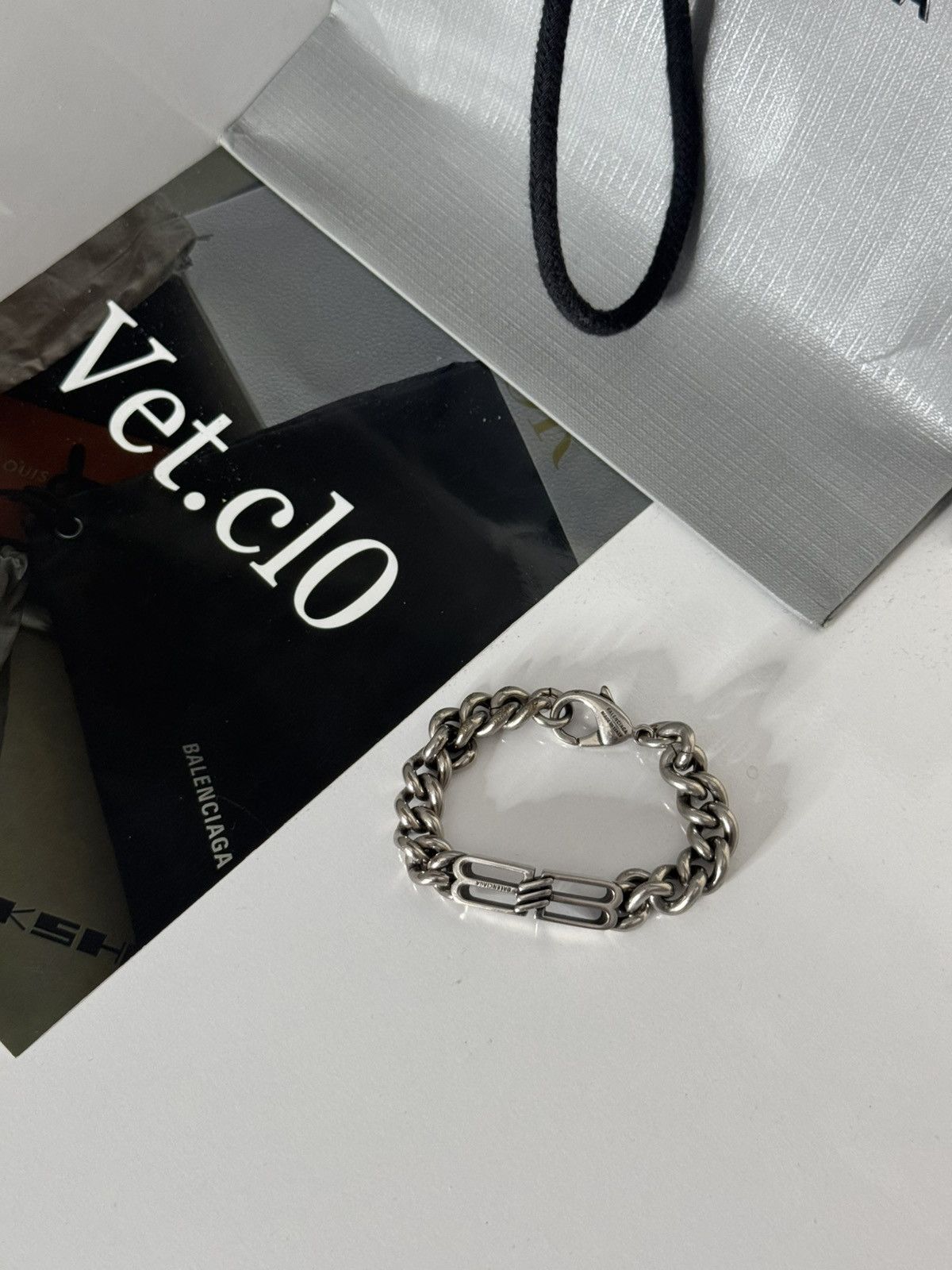 Balenciaga ✅ Balenciaga Silver Double B Bracelet BB Size ONE SIZE - 1 Thumbnail