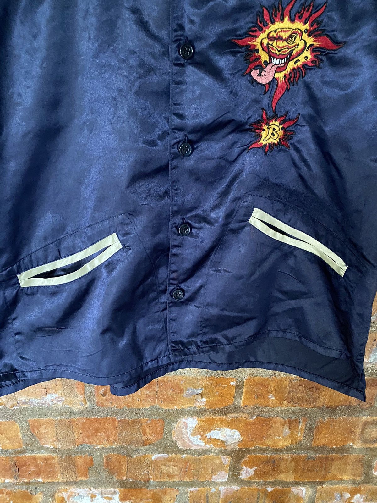 Japanese Brand 1990s MILKBOY Devil monster embroidered Bowling shirt Size US M / EU 48-50 / 2 - 8 Thumbnail