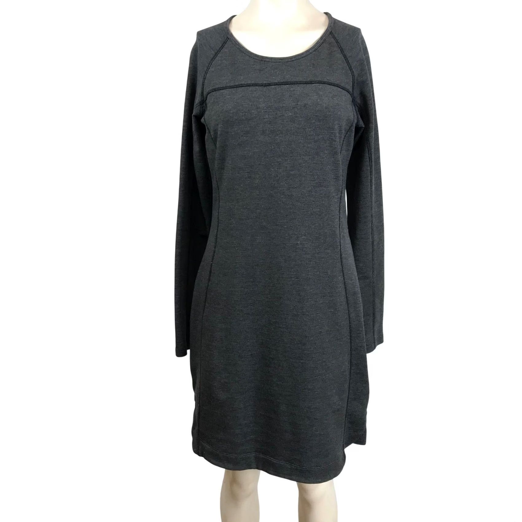 Athleta Athleta Womens Gray Long Sleeve Sweatshirt Mini Dress S Charcoal Size S / US 4 / IT 40 - 2 Thumbnail