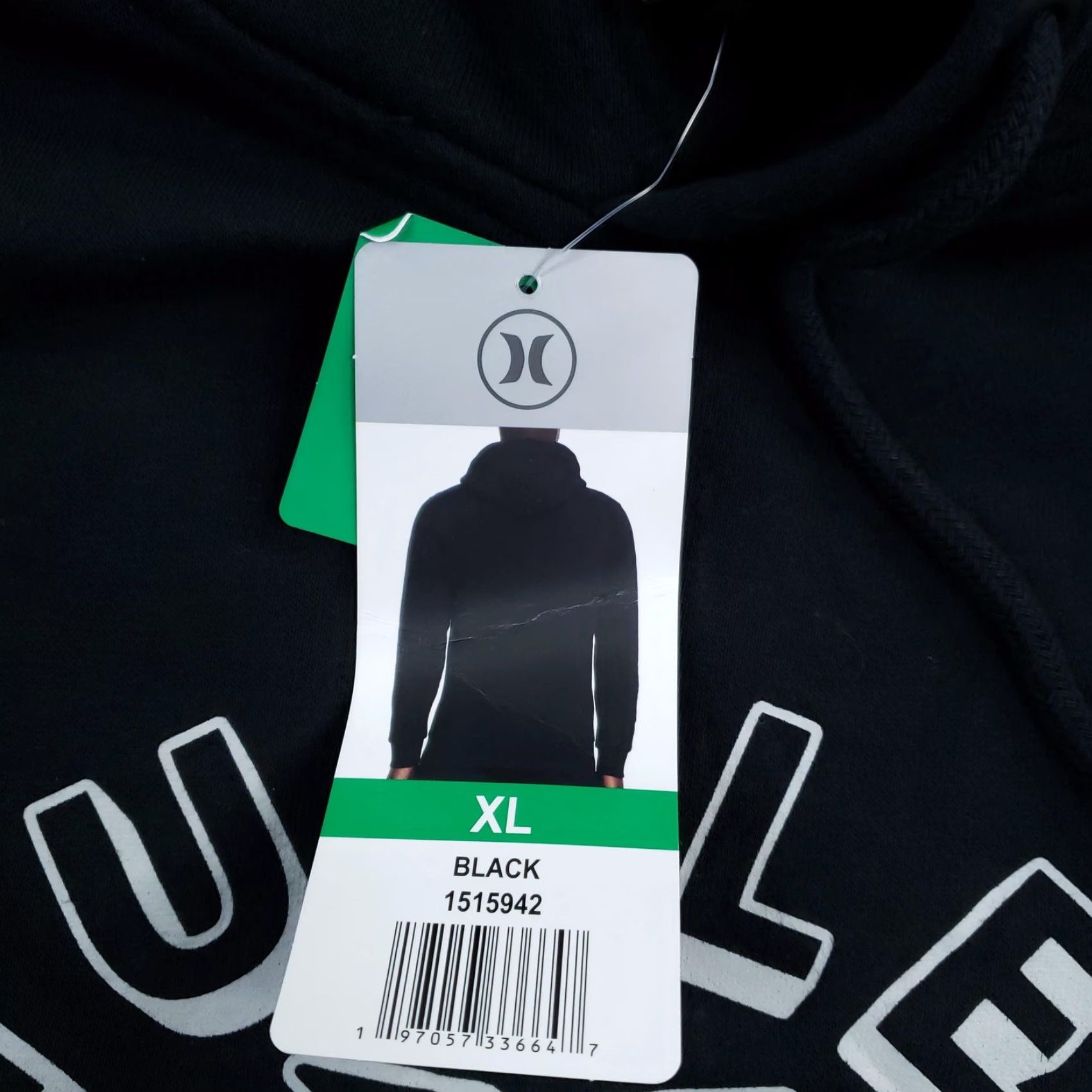 Hurley Hurley Hoodie Sweatshirt Mens XL Black Logo Pullover Fleece Hooded Pockets Graphic Print All Seasons Size US XL / EU 56 / 4 - 6 Thumbnail