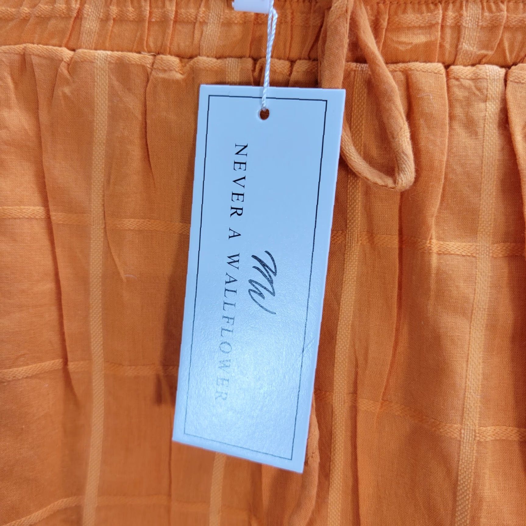 Vintage VINTAGE Never a wallflower Orange Plaid Mini Skirt Cotton XS NWT Women’s Short with Pockets Elastic Waist Drawstring Sz XS Womens Size 26" / US 2 / IT 38 - 6 Thumbnail